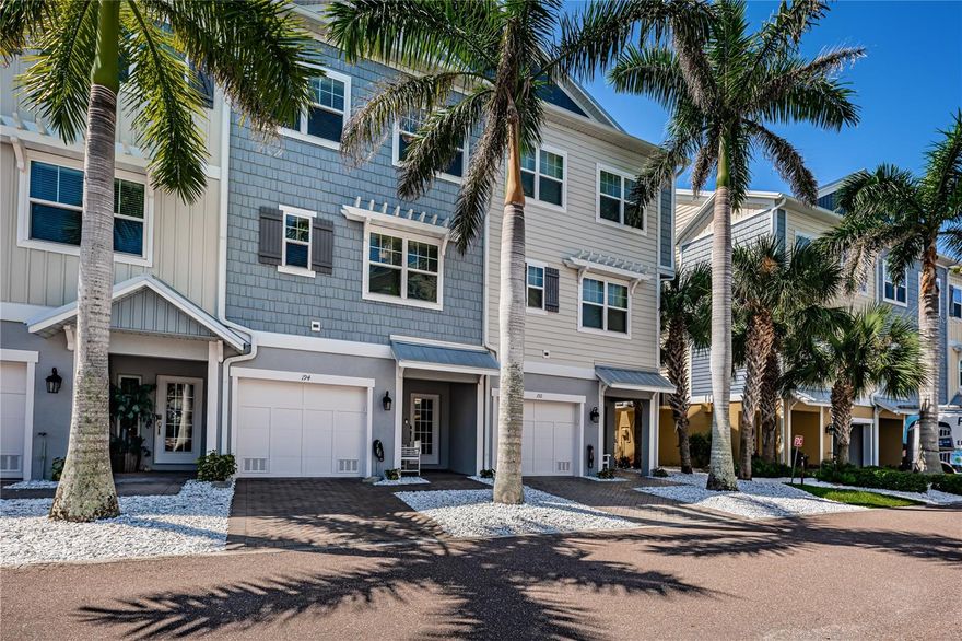 Discover Coastal Luxury at its finest in this breathtaking 4-bedroom, 3-bathroom, townhouse nestled in an exclusive gated community on famous Indian Rocks Beach. Boating enthusiasts will love the opportunity to keep your boat on the deeded slip featuring a 10,000-pound lift. Step inside this elegant residence to discover a carefully curated home where every detail has been thoughtfully designed and appointed. The chef’s kitchen is a masterpiece, featuring custom cabinetry, stone countertops and upgraded stainless-steel appliances. The open-concept living area, adorned with full ship lap wall covering, flows effortlessly to the spacious screened in balcony showcasing picturesque Intracoastal water views. Back inside enjoy the ambiance of an electric fireplace with optional heat for those rare chilly nights. Retreat to the tranquil owner's suite, featuring a large sitting area that is the perfect spot to wind down and relax while gazing out at the water. The spa-inspired en-suite is complete with dual sinks, a generous walk-in shower, and a spacious walk-in closet. This meticulously maintained townhouse features upgraded impact windows for peace of mind and energy efficiency. Complete with the convenience of an elevator allowing easy access to all levels. The first floor features a lovely patio with access from the oversized tandem garage that has space for at least two vehicles, along with ample storage for all your toys and essentials. Can come Completely FURNISHED and TURNKEY with upgraded features including new generator, new water heater and A/C with ultraviolet light, Samsung Frame TV's throughout and much more. Full list available upon request. Stop by for a dip in the community pool after a day at the beach or just lounge and enjoy the scenery. Embrace the Indian Rocks Beach lifestyle with sugar-sand beaches just across the street, a variety of eclectic shopping, and diverse dining to explore and enjoy.