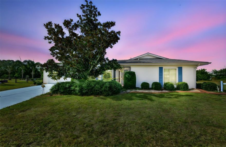 Brand NEW 2025 Roof, and new exterior paint!  Rarely available 2 bedroom, 2 bath, 2 car garage home on a huge lot on a cul-de-sac that can be fenced, in Sun City Center, FL, an active 55+ golf cart friendly community.  Not in a Flood zone. No CDD fee.  This particular neighborhood is convenient to all of the Sun City Center amenities yet far away from traffic noise, and has no rear neighbors.  There is no neighborhood HOA, only the Sun City Center Master Association fee of $344 per person per year for all of your amenities, clubs, pools, security patrol, FREE First Responder Service, etc.  As you step inside of the home, you'll note the large living room perfect for entertaining.  Beautiful tile floor and newer double pane windows throughout.  The large eat-in galley style kitchen has lots of counter and cabinet space, and connects to a huge indoor laundry/utility room with additional storage space.  The bedrooms are spacious.  The primary bath has a walk-in shower, and the quest bath has a tub/shower combo.  There is a large Florida room with a beautiful view of the huge back yard.  The home has a NEW 2025 ROOF, new exterior paint in 2025, has been re-piped, and the electrical panel has been replaced.  Sun City Center is a golf cart friendly community with numerous amenities, activities, clubs, indoor and outdoor pools, volunteer opportunities, etc.  You'll only be bored if you want to be!  Sun City Center was named the #1 retirement community by Realtor.com, and is convenient to I-75, I-275, Hwy 301 and Hwy 41 making it easy to get to Tampa, Sarasota, St. Petersburg and beyond.  Call today for a private tour.