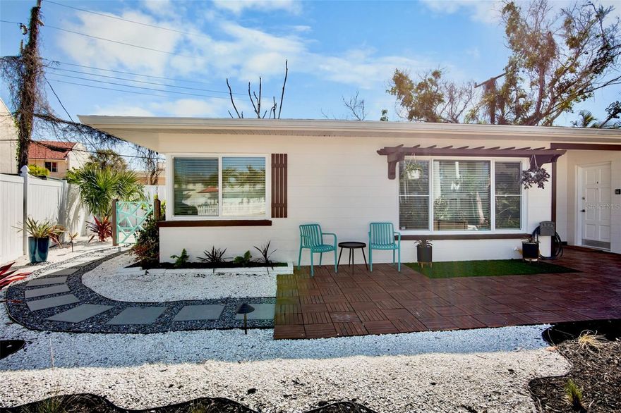 Rare opportunity on Siesta Key to own a fully remodeled multifamily property just moments from world-famous Siesta Key Beach. Offering two separate residences, each featuring 2 bedrooms and 1 bathroom, this property presents flexible potential for personal use, short-term rental income, or a live-in investment opportunity. Both units have been extensively updated throughout, featuring luxury vinyl plank flooring, updated electrical and plumbing, fresh interior finishes, new interior doors, and bright coastal-inspired design elements. The kitchens showcase white shaker cabinetry, quartz countertops, stainless steel appliances, and striking teal subway tile backsplashes that bring a fun yet refined coastal character to the space. Open living areas are filled with natural light from oversized windows and complemented by custom wood accent detailing. Each residence includes remodeled bathrooms, private entrances, and in-unit stacked washers and dryers for convenience. Outside, the property offers exceptional curb appeal with tropical landscaping, decorative stone accents, paver courtyard spaces, pergola detailing, and a charming gated entry. Residents and guests can also enjoy access to a nearby community pool. What’s special: guests enjoy private gated beach access through the club, with lounge chairs and umbrellas provided for effortless days on the sand. Located in one of Siesta Key’s most desirable beachside areas, this move-in-ready property offers a rare combination of style, flexibility, and investment potential in an unbeatable location.