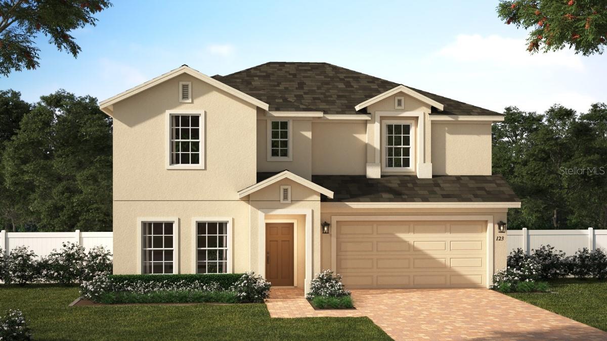 Discover this beautifully designed 4 Bedroom, 2.5 Bath home featuring first-floor 9'4" ceilings and tile flooring in the first-floor main living areas. Enjoy the ease of an open concept layout with a spacious Family Room and Dining Area that opens to the covered rear lanai—perfect for indoor-outdoor living. The modern Kitchen is equipped with 42" white cabinets with crown molding, elegant gray quartz countertops, a large center island, stylish tile backsplash, and a generous pantry closet. Upstairs, a versatile Loft provides additional living space. The Primary Suite offers a luxurious retreat with ensuite Bath including a walk-in shower featuring upgraded wall tile surround and a sleek frameless glass enclosure. Window blinds throughout add comfort and convenience to this move-in ready home. Lake Lincoln amenities include a small dog park, walking trail, and a playground / tot lot with plenty of shade for the littles under a cluster of shady oak trees. Conveniently located close to schools, Publix shopping center, Target, and Walmart. Just a short 6 minute drive to the quaint downtown areas of Mount Dora & Eustis, with easy access to major thoroughfares.