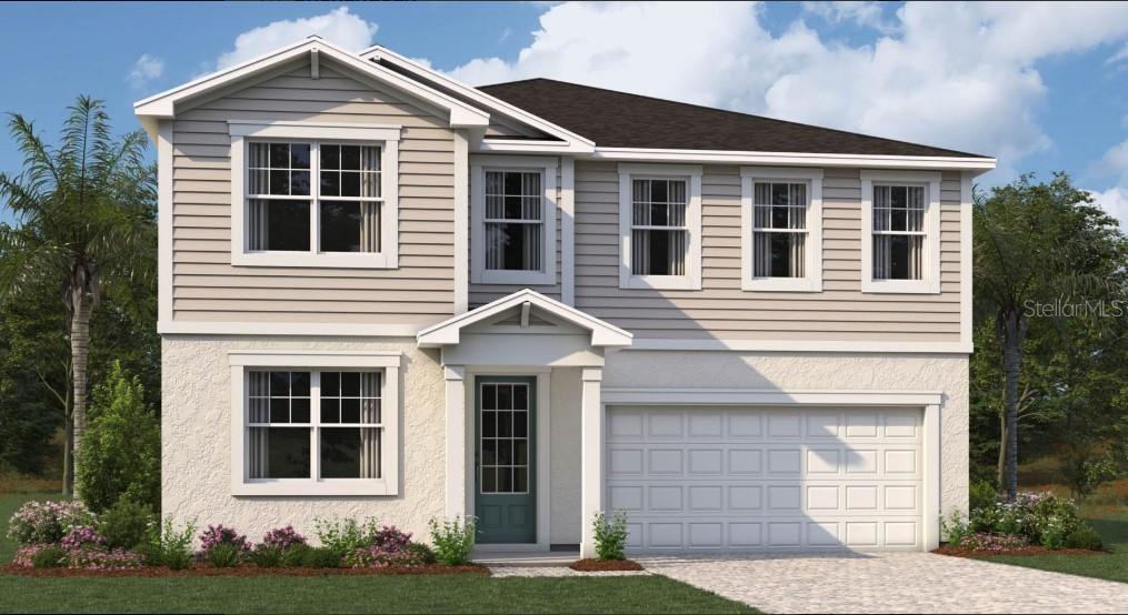 Under Construction. The Shenandoah is a thoughtfully designed two-story home offering just under 2,600 square feet of flexible, modern living space. With 4 spacious bedrooms, 2.5 bathrooms, and multiple gathering areas, it’s perfectly suited for growing families or those who appreciate room to spread out.
The heart of the home is the open-concept first floor, where the kitchen, dining area, and great room flow seamlessly together. The kitchen is both stylish and functional, featuring quartz countertops and cabinetry on two walls, a full suite of stainless steel appliances, and a large island with a flush breakfast bar that seats four. A generous walk-in pantry ensures ample storage, while the kitchen’s open layout allows unobstructed views of the dining and great room—ideal for entertaining or keeping an eye on little ones. Sliding glass doors off the dining area lead to a covered lanai, creating the perfect indoor-outdoor living experience.
A versatile flex room on the first floor provides valuable extra space, whether you need a home office, guest room, or playroom. A conveniently located powder room adds to the everyday functionality of the home.
Upstairs, a spacious loft anchors the second level and provides a secondary living area—perfect for movie nights, homework stations, or a cozy retreat. Surrounding the loft are four generous bedrooms, including the luxurious owner’s suite, tucked away at the back of the home for privacy. The owner’s suite boasts a large bath with a glass-enclosed shower and high-level window for natural light, a raised-height dual sink vanity, linen closet, and private water closet. At the end of the bath is an enormous walk-in closet, offering plenty of room for wardrobe and storage needs.
Bedrooms 2 and 3 also feature walk-in closets, while bedroom 4 offers ample space for guests or family. The upstairs laundry room adds extra convenience, making laundry day easier and more efficient.
With its open design, flexible spaces, and family-friendly layout, the Shenandoah offers comfort and functionality at every turn. Photos, renderings and plans are for illustrative purposes only and should never be relied upon and may vary from the actual home. Pricing, dimensions and features can change at any time without notice or obligation. The photos are from a furnished model home and not the home offered for sale.