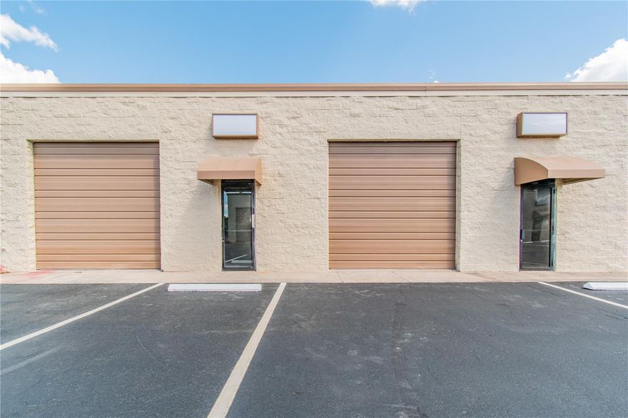 2004 Built Block 1,350 Sq Ft Industrial/Commercial Unit with 12 foot High Garage Door Centrally Located on Adamo Dr Between Downtown Tampa and East Hillsborough County. Unit Equipped with 3 Phase Power & Office Space. Excellent Curb Appeal with Extensive Options For Use with Exposure to Over 60,000 Cars Daily! Unit is Rent Ready. Property is Secure with Iron Fence around Entire Property. Includes 1 Parking Space, LED Lighted Sign Above Your Front Door, LED Lighted Street Sign. Lease is modified gross.