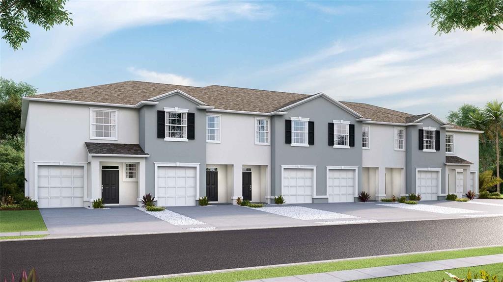 One or more photo(s) has been virtually staged. Under Construction. This two-story, all concrete block constructed townhome has an open concept downstairs that includes a large open kitchen, a powder room, and a large family room that overlooks a covered lanai. The second floor includes a spacious Bedroom 1 which includes Bathroom 1, two additional bedrooms, a full bathroom, and a laundry area. This home comes with all appliances including refrigerator, built-in dishwasher, electric range, microwave, washer, and dryer. Pictures, photographs, colors, features, and sizes are for illustration purposes only and will vary from the homes as built. Home and community information including pricing, included features, terms, availability and amenities are subject to change and prior sale at any time without notice or obligation. CRC057592.