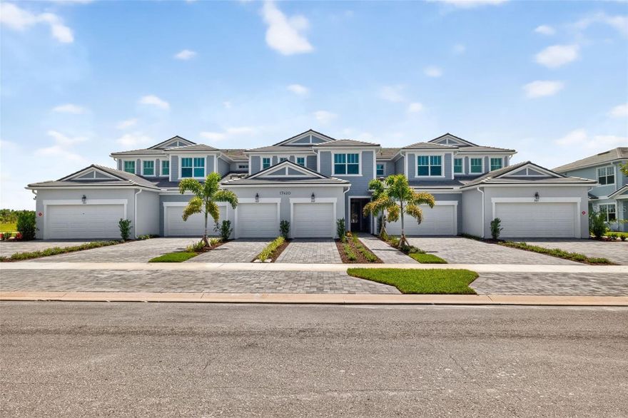 This 2nd-floor coach home offers 2 bedrooms, 2 baths, and a 1-car garage. The Seabright II is perfect for everyday living or entertaining guests. This bright and airy floorplan includes a extensive kitchen layout with 4 upper and lower sets of bright shaker style cabinets topped with durable quartz, oversized island breakfast bar that seats up to 5+ and an adjacent dining area. The Great Room flows directly off the kitchen, with wide sliding glass doors that brings in natural light and provides access to the covered balcony. The primary suite features a spacious bath with a large walk-in closet and linen closet. The glass enclosed shower has been widened and offers a bench ledge. The 2nd bedroom is adjacent to the 2nd full bath that offers a shower/tub combo, perfect for those days when a bubble bath is in order. This home features energy efficient appliances such as the dishwasher and refrigerator, impact resistant windows throughout. Washer and dryer is included in the laundry room. Floorplan and rendering are preliminary.  Featuring ClareOne Smart Home Technology system that seamlessly integrates with the video doorbell, smart front door lock, and garage door opener.
***
Photos, renderings and plans are for illustrative purposes only and should never be relied upon and may vary from the actual home. Pricing, dimensions and features can change at any time without notice or obligation. The photos are from a furnished model home and not the home offered for sale.