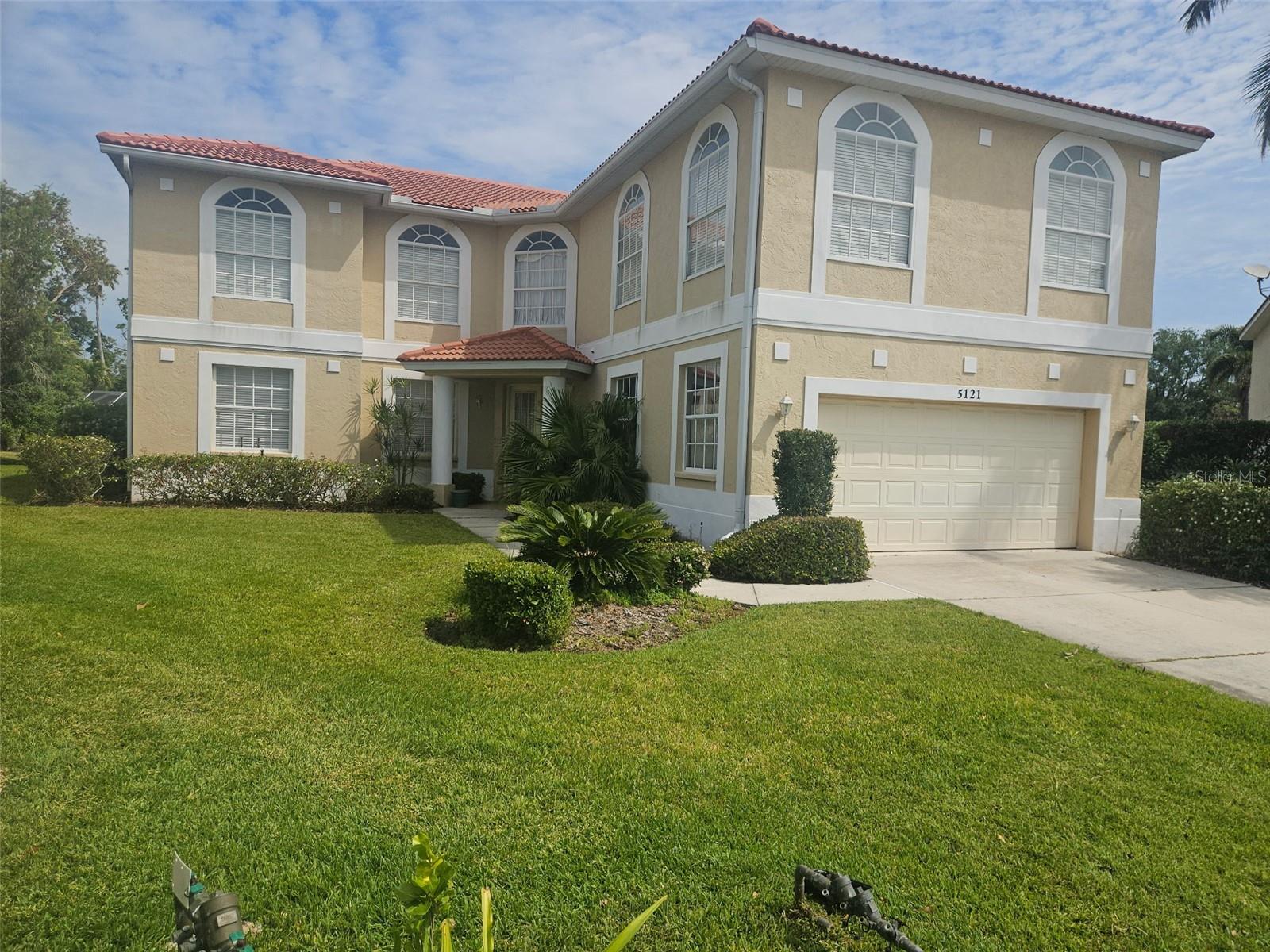 Spacious 5 Bedroom in sought after Turtle Rock Community. Large eat-in kitchen with an island and adjoining family room. Primary suite has separate sitting room. Features a 2nd floor bonus room, 25' x 25'. Lake view, tile and carpet floors, pool with a screened cage. Located on a private cul-de-sac. Great family neighborhood with nature trails, lighted tennis court, basketball court, club house, community pool, playground and canoeing trails.