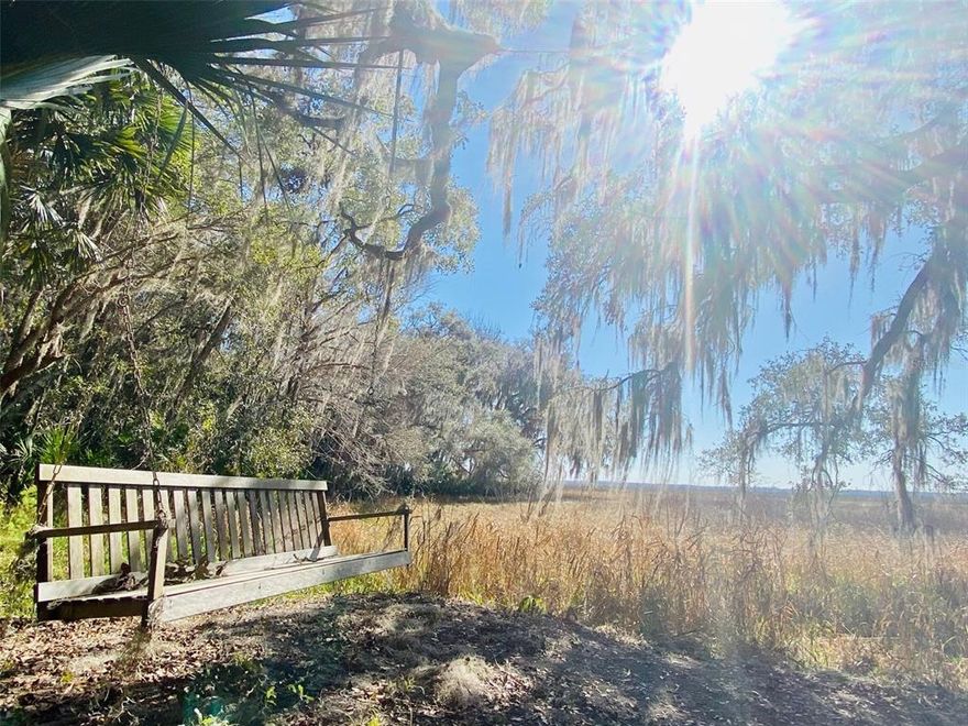 OLD FLORIDA PARADISE - Nearly 25 ACRES of INCREDIBLE BEAUTY stretching along the wetland shores of ORANGE LAKE "where Island Grove meets Cross Creek." FALL in LOVE with all of the opportunities here - Watch the gorgeous Sunset from the wood deck, Camp ANYTIME of the year, Keep Bees, meander through the Canopy of TIMELESS LIVE OAKS and gorgeous natural habitat, launch the air boat, hunt deer and turkey, or even BUILD YOUR DREAM HOME (1 acre approved impact area for home site). 
NEW WELL! NEW ELECTRIC SERVICE! POLE BARN! + + +  Properties like this are rare - Survey and impact area drawing available upon request. Get your Penny's worth from today's FLORIDA REAL ESTATE market before someone else does.