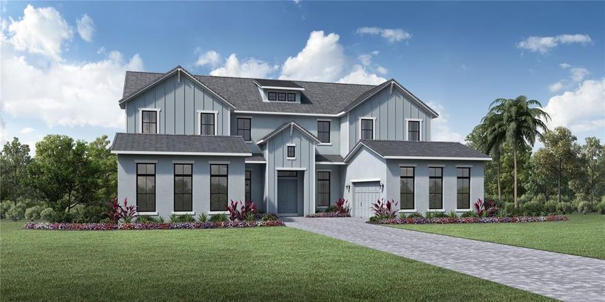 Under Construction. This amazing floor plan just received the Grand Award in the Parade of Homes!  In addition to top notch interior design options the home has a large pool and deck on a large lot overlooking magnificent conservation.  With close to 7,000 SF of space, your family will appreciate the spaciousness and prestige of this Toll Brothers Home in Laurel Pointe Lake Nona!
Conveniently located close to A-rated Orange County schools and a short drive from Orlando International Airport, Laurel Pointe Lake Nona will be near top shopping, dining, arts, and recreation destinations, including Lake Nona Town Center. Major highways are easily accessible, offering homeowners easy access to Orlando’s theme parks, sporting arenas, stadiums, and more. Robust educational and healthcare offerings are within a five-mile radius of the neighborhood, including three university campuses and a world class health and life sciences district featuring several hospitals.
Recognized as a smart city of technology, innovation, and wellness, Lake Nona is one of the country’s fastest growing master-planned communities, encompassing 17 square miles, and home to a collaborative network of businesses across the healthcare and life sciences, sports and performance, and transportation industries. It is Central Florida’s best-selling community and home to one of the richest events and programming calendars in the nation. Additionally, residents of Laurel Pointe will have access to Lake Nona's expansive amenities including trails, parks, wellness program, and more.