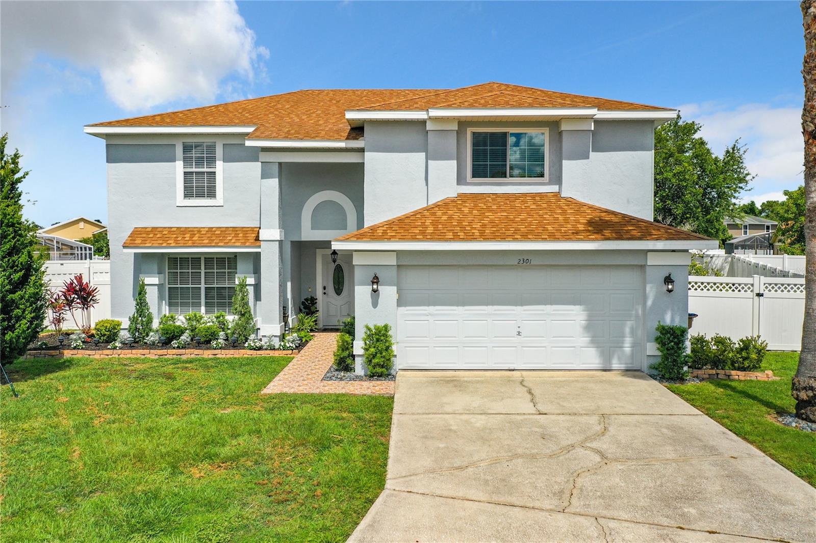 ****BUYER GOT COLD FEET & NOW THIS HOME COULD BE YOURS!****This one is an amazing opportunity to own a beautiful 2 story pool home 15 minutes to Disney! This 4 bedroom 2.5 bath home is situated on an extra large lot in a cul du sac, and is completely fenced with a newer vinyl sided fence for privacy. Enjoy the large spacious yard perfect and ready for your play equipment! The exterior of the home was repainted last year, with custom landscaping, a unique working fountain, a newly paver walkway that leads out to the sidewalk for nice strolls thru the community where you can enjoy a community playground thats right around the corner. ALSO ONLY A 5 YEAR ROOF! All appliances remain in the kitchen, as well as the washer & dryer thats located on the 1st floor. Custom wooden Blinds thru out the home, with newer laminate floors on the stairs 7 upper lever, with ceramic tile on the entire main floor. The spacious Primary Bedroom features a double closet & an en suite with a space for your dresser, leaving you with extra space in the bedroom itself. Go out your new French doors into your screened in saltwater pool thats been recently resurfaced & enjoy the large area perfect for entertaining. It feels as though you are in your own private area with a huge yard! just a couple miles from the Florida turnpike makes for an easy commute. SO MANY PLUSES TO THIS HOME & READY FOR YOU TO MAKE YOURS. Room Feature: Linen Closet In Bath (Primary Bedroom).