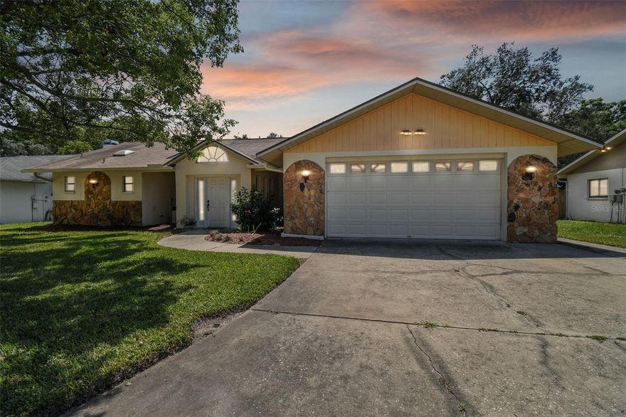 Welcome to your dream home in the beautiful Lakeside Woodlands subdivision of Hudson, Florida! This 4-bedroom, 3-bathroom, 2-car garage pool home offers the perfect blend of comfort and outdoor paradise. As you approach this residence, you will be immediately captivated by its charming curb appeal. Nestled within the serene Lakeside Woodlands community, the well-manicured front yard welcomes you to step inside and explore the wonders within. Upon entering, you will be greeted by a foyer, a sunken living, and dining room that overlooks the pool.  The kitchen has ample counter space and gives you the ability to entertain guest while preparing a casual meal for your family or hosting a dinner party. The kitchen overlooks the spacious family room.  This is the ideal place to relax with family and friends or to unwind by the fireplace.  The four bedrooms in this home are well-appointed, with plenty of space for rest and relaxation. The primary bedroom is a true retreat, featuring an ensuite bathroom with dual vanities, a soaking tub, and a separate shower. The walk-in closet provides ample storage space for your wardrobe. The additional three bedrooms are generously sized, offering versatility for guests, home offices, or hobbies. Two additional bathrooms ensure that everyone has their own space to get ready in the morning. There is an amazing area that could be a nice in-law suite. It includes a bedroom, a full bath, a door out to the pool, plus it has a door that shuts off this entire wing from the home. This home boasts a luxurious pool, perfect for cooling off during the Florida summers. Located in the Lakeside Woodlands subdivision, you'll enjoy a peaceful, family-friendly neighborhood. Hudson, Florida, offers a laid-back coastal lifestyle with easy access to local beaches, parks, shopping, dining, and entertainment options. Don't miss the opportunity to make this 4-bedroom, 3-bathroom, 2-car garage, pool home in Lakeside Woodlands your forever haven. Come experience the best of Florida living and create lasting memories in this exceptional property!!