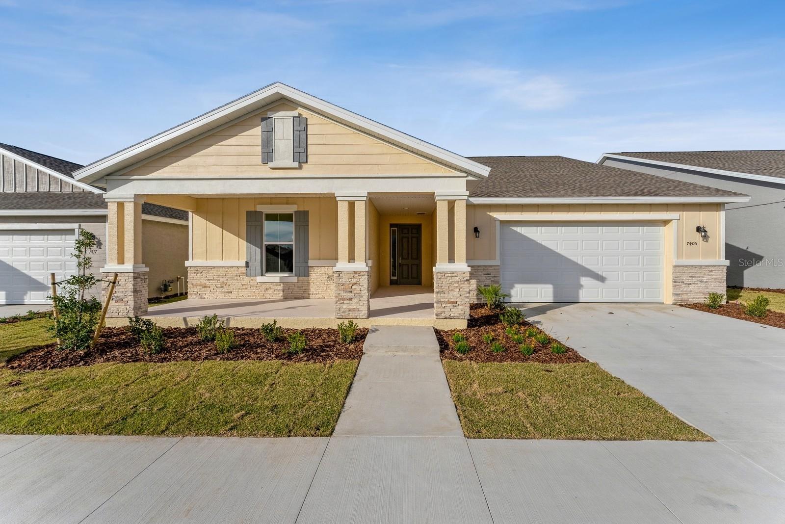 Rent it at $3,000/Month if you rent before 08/01/2024! Welcome to CALESA. Beautiful Larkspur model with 3,089 Sq. Ft. 5 bedrooms, 3 bathrooms. The home is upgraded with ceramic tiles in every room and bedrooms. The home features high ceiling foyer, master bedroom with 2 walk-in closets, front porch, 3 car garage, expansive pantry room, XL laundry room, floor-to-ceiling windows with high impact glass and covered lanai (448 sq. ft ) with space for outdoor furniture. All stainless steel kitchen appliances and granite counter tops. Enjoy additional privacy with no neighbors facing the backyard! Calesa Township is a great recent community with a variety of amenities including community pools, picnic & BBQ areas, playgrounds, basketball courts, and soccer fields. Adjacent to Calesa is Florida Aquatics Swimming and Training center (FAST) Adventure trails and fitness paths with outdoor yoga and activities will also be offered to residents. Ceiling fans and blinds have been installed.