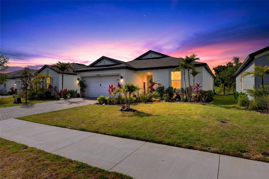 Welcome to the Trevista subdivision, a gated community, This stunning 4-bedroom, 2-bath single-family home was built in 2024 and sits on a prime lot backing to a peaceful conservation area—offering ultimate privacy with no rear neighbors. 

Inside, thoughtful upgrades shine. The kitchen features white shaker cabinets with crown molding that reach the ceiling, plus under-cabinet LED lighting. The dining and living areas showcase a stylish white batten decorative wall. In the living room, smoke gray wood acoustic wall panels paired with floating shelves (with integrated LEDs) create a warm, modern focal point.

Entertain in the built-in bar, complete with a stainless steel refrigerator and butcher block countertops. Step into the beautiful screened lanai to enjoy your private outdoor space. Additional extras include a laundry room with white cabinetry, a front door security camera, permanent exterior Christmas lighting, a large plastic resin storage shed, and a garage ceiling storage system.
 Beautiful landscaped yard for amazing curb appeal. 
This home has it all—schedule your showing today!