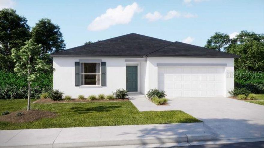 Under Construction. Quick Move In Home - Starting Soon. Fall in love with The Oak floor plan in Woodland Ranch, a vibrant community designed for comfort, convenience, and recreation. Residents enjoy a resort style swimming pool w/cabana, a play lawn for recreation, sidewalks, and a pet friendly environment. East Central Park is just 1.8 miles away, with quick access to US 27 only five minutes from the community, making this an ideal location to enjoy everything Dundee has in store. The Oak greets you with a formal entryway that sets a welcoming and elegant tone. Its thoughtfully designed split floor plan creates a sense of openness and functionality, while the open concept great room flows effortlessly into the dining area, perfect for entertaining or everyday living. The kitchen features a spacious island, granite countertops, and stainless steel appliances. Just beyond the dining area, an extended patio provides an inviting space for outdoor relaxation and gatherings. Privately positioned at the back corner of the home, the owner’s suite provides a peaceful retreat with a large walk-in closet and ensuite bath with a walk-in shower. Two additional bedrooms and a full bathroom at the front of the home provide comfort and convenience, while a centrally located laundry room with washer & dryer already installed makes daily chores easy. Modern touches include a built-in Smart Home Package with Ring Video Doorbell, Smart Thermostat, Keyless Entry Smart Door Lock, and Deako switches. Architectural shingles, professional landscaping with irrigation, and a full builder warranty provide lasting quality and peace of mind. With its thoughtful design, modern features, and inviting outdoor spaces, The Oak at Woodland Ranch is ready to become your new home.