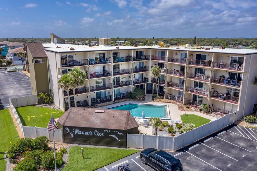 Great investment opportunity to own this affordable condo with ocean views and steps to the beach.  Mariners Cove is located across the street from the 27th St. beach ramp and park and offers a pool and laundry area.  Enjoy ocean breezes from the balcony of this condo with tile flooring, murphy bed, full kitchen and bath.  The third floor end unit offers a direct view from the balcony to the ocean.  1 week minimum rental and close to shopping and restaurants. ;Water: City