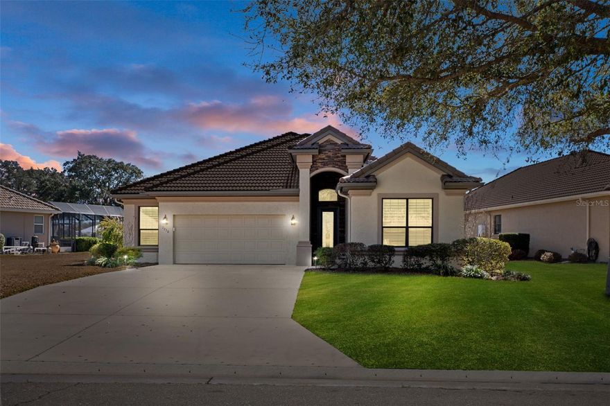 PICTURE-PERFECT CAREFREE VILLA IN PRESTIGIOUS TERRA VISTA AT CITRUS HILLS. Discover effortless luxury in this beautifully appointed Westford Villas home, ideally positioned on the 3rd green of the Skyview Golf Course at a natural elevation of 101 feet—providing peace of mind with no flood insurance required and safe from storm surge. This expanded St. Theresa model offers one of the most desirable fairway views in the community. TIMELESS DESIGN & UPGRADED LIVING: Professionally designed and decorated, initially as a seasonal home, this lightly lived-in villa is loaded with premium upgrades that enhance both style and energy efficiency. UPGRADES INCLUDE: wood-look ceramic tile floors throughout living area, shutters, Radiant Heat Barrier in attic, additional wall insulation, lead glass entry door, tray ceilings, and so much more - Be sure to request a complete list of upgraded features. The heart of the home is the expansive Great Room–Kitchen–Breakfast Nook layout, all overlooking the enlarged lanai, pool, and sweeping golf course vistas. Enjoy morning coffee in the sunlit breakfast nook or relax outside on the lanai while taking in the gorgeous view. A pocketing sliding glass door disappears, allowing seamless indoor-outdoor living—ideal for entertaining year-round. CHEF-INSPIRED KITCHEN: Whirlpool and KitchenAid appliances, Cambria Quartz countertops, solid wood cabinetry, raised breakfast bar, corner pantry. A charming FLEX/BONUS ROOM with custom architectural detailing serves perfectly as an office, dining room, den, library, or game room. A convenient half bath is located just across the hall. THE PRIVATE PRIMARY SUITE WITH SPA-LIKE BATH is accessed in the rear of the home for ultimate privacy; the spacious primary suite features serene views of the lanai and golf course. A hallway lined with ELFA-SYSTEM CLOSETS (including a walk-in) leads to the luxurious bath featuring: dual sinks, large vanity, soaking tub, oversized walk-in shower with bench and niche, and private water closet. GUEST COMFORT & FUNCTIONAL LAYOUT: The split floorplan offers two comfortable guest bedrooms separated by a guest bath. A large, well-equipped laundry room with abundant storage is beyond expectations. EXPANDED GARAGE & EXTERIOR FEATURES: The oversized garage accommodates 2 cars plus a golf cart and includes an additional Elfa organizational system. Outside, a dedicated dog run—accessible from the screened lanai via pet door—makes this home perfect for pet lovers. TURNKEY OPTION AVAILABLE: Furnishings may be purchased separately (excluding personal items and artwork), making this an exceptional turnkey opportunity. This villa delivers stunning views, thoughtful design, and a premier location—truly a rare find within Terra Vista, home to WORLD CLASS AMENITIES & LIFESTYLE.