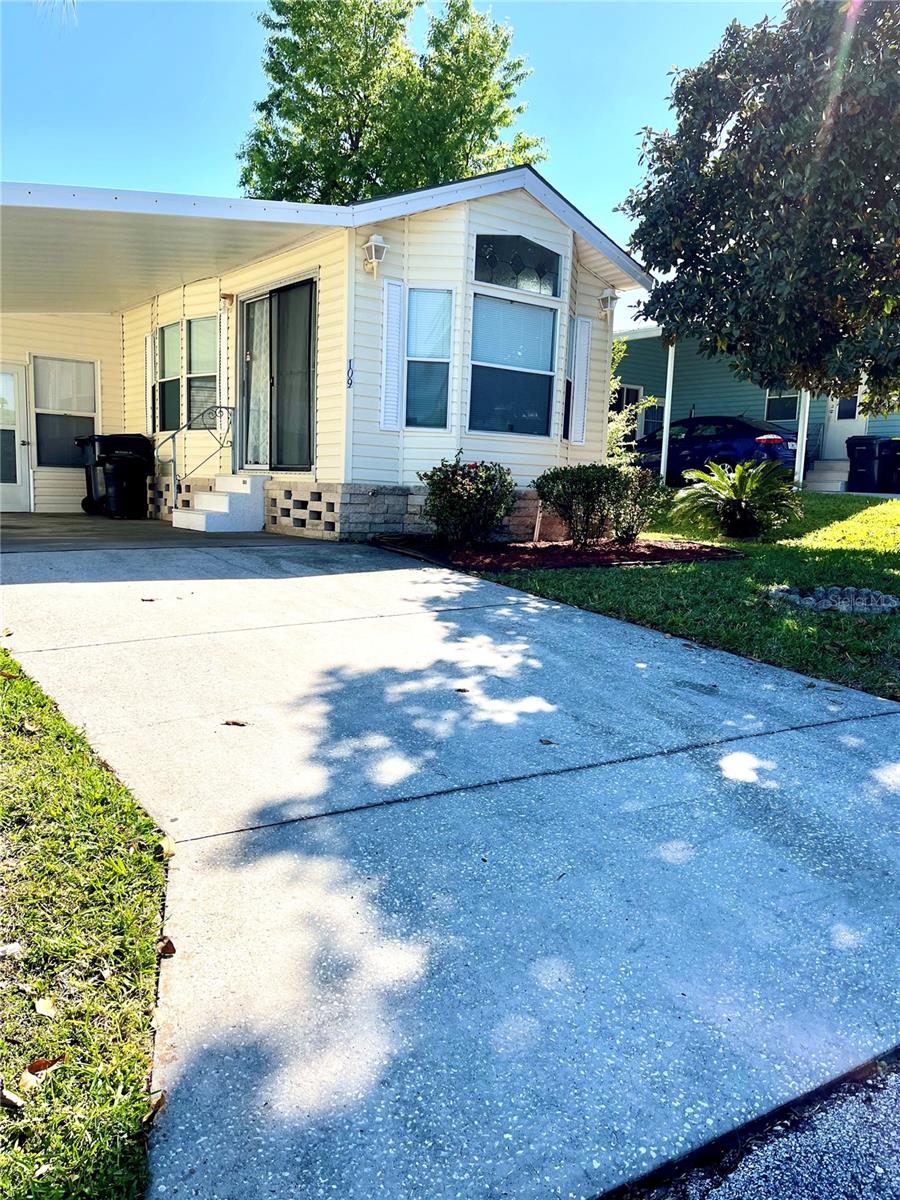FOR RENT: MOVE-IN AUGUST 2025 - GATED COMMUNITY. This lovely 1 bedroom, 1 bath manufactured home plus bonus room. Newer vinyl floor throughout, living and dining areas, kitchen with lots of storage and counter space. Master bedroom is large with double closets, built-in storage and lots of natural light. Bathroom has a tub/shower combo with vanity and lots of built-in storage along with access to the bedroom and hallway. The HUGE bonus room is air conditioned with lots of natural light. Washer and dryer included as a convenience only. Rent includes water and grass cutting. Community has pools, club house, fitness area, horseshoes/shuffleboard courts, and fishing pier. Northeast Regional Park is right next door and in walking distance. Easy access to shopping, dining, doctors, Disney and I-4. Lease Required. Applicants MUST make a minimum monthly income of $3,750.00 Application fees are required per person 18yrs+, fee is non-refundable. Application will check employment, rental, credit, background history. Equal Housing Opportunity.