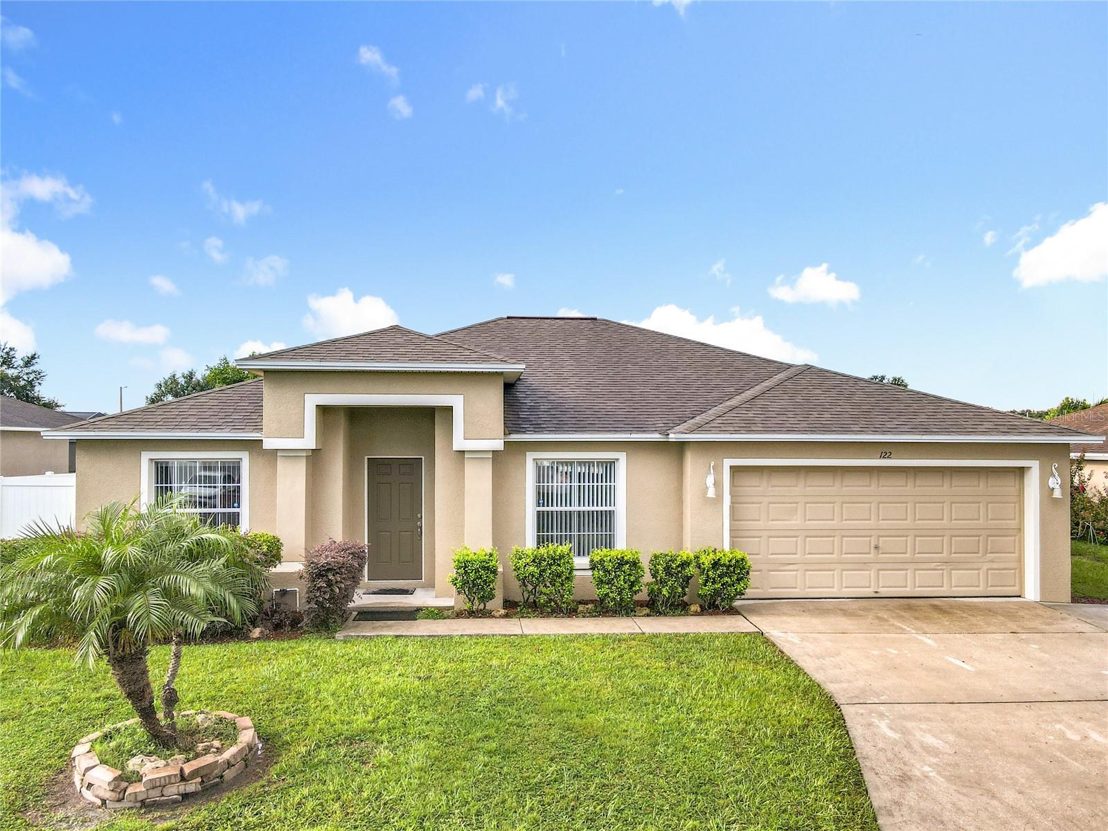 Looking for 4 bedrooms? This spacious and versatile 3 or 4 bedroom home is truly move-in ready!The large eat-in kitchen is a cook’s dream, offering plenty of cabinet space, stainless steel appliances, a unique planter shelf, and a generous breakfast bar that opens to the great room. The great room itself is perfectly sized to include a formal dining area while still leaving ample space for a comfortable living room. Throughout the home, charming planter shelves add character and style.Just off the great room, a small hallway leads to the laundry room and the private Master Suite, thoughtfully separated from the rest of the home. The master bedroom is spacious enough for a king-sized bed and extra furniture, and the walk-in closet offers plenty of storage for both him and her. The master bath is a true retreat, featuring dual separated vanities (each with its own mirror and cabinet), a relaxing garden tub under a chandelier, and a beautifully tiled walk-in shower.The remaining bedrooms are located on the opposite side of the home, providing privacy and flexibility. Whether you need three additional bedrooms or prefer to use one as a home office or den, this layout adapts to your lifestyle.Step outside to your own backyard retreat! You’ll find an 11x13 screened gazebo with electric, perfect for outdoor dining, entertaining, or relaxing evenings. The huge, fully fenced yard also includes an 11x13 storage shed with electric**, ideal for hobbies, projects, or extra storage. There’s still plenty of open space for pets, family gatherings, and even room to store boats, trailers, or more.Additional features include a two-car attached garage, oversized driveway for extra parking, and a newer roof (2019) for peace of mind. HWT 08/2025, Garage door Opener 07/2025, Newer Sliding glass hurricane door, Washer and Dryer 3years, partially furnished. This home offers the space, flexibility, and features you’ve been looking for—come take a look!
