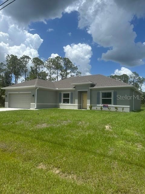 Under Construction. Impressive Cornerstone Series with so many included features. The Siesta A floorplan name offers impressive exteriors offer concrete block with decorative textured finish, hurricane rated engineered wood trusses, dimensional shingles and outdoor patio. Beautiful 9’4” plate height ceilings with knockdown texture, coffered ceilings in owners suite and dining room, 5 ¼ baseboards throughout with deluxe kitchens with Thermofoil cabinets with MDF doors, granite countertops. ceramic tile flooring throughout. Twice the warranty offering TWO full years of non-transferable coverage and a 10 year Limited Structural Warranty. Energy smart features throughout this stunning quality-built home.