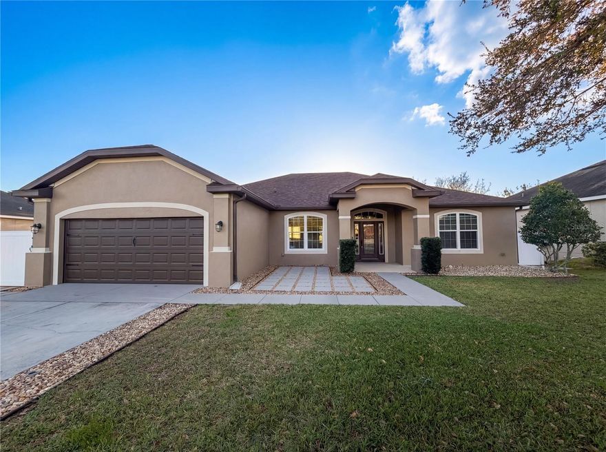 Welcome to the residence at 2705 Shearwater St which features a fireplace, a kitchen island, all stainless steel appliances, an accent backsplash in kitchen, a walk in closet in primary bedroom, double sinks in primary bathroom, a covered patio, in ground pool, a fenced in backyard, and fresh exterior paint. The exterior grounds encompass the entire perimeter of the lot. This property exists as described. Included 100-Day Home Warranty with buyer activation