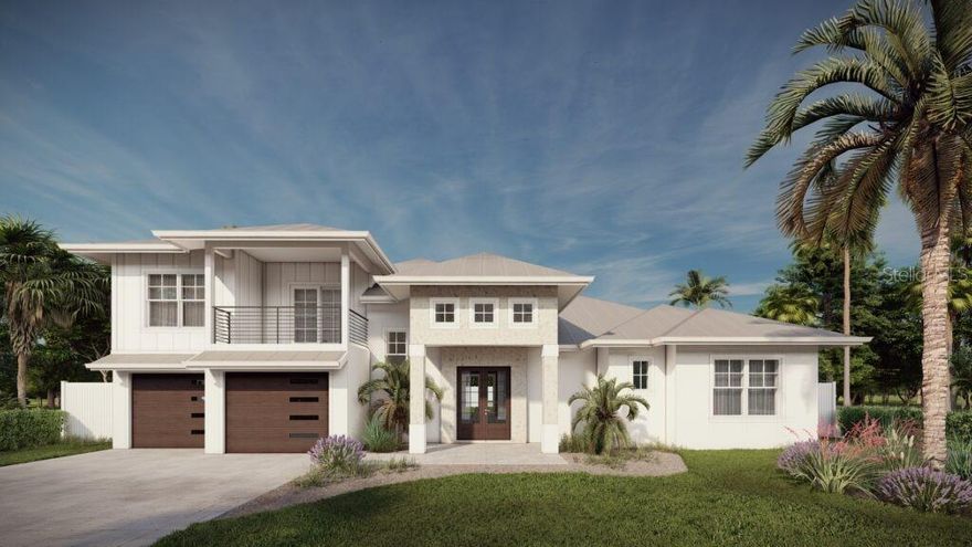 Pre-Construction. To be built. *Vista Model* Community Award winner in Parade of Homes. Palma Sola Grande is an Exclusive Gated Community in West Bradenton featuring 16 new construction homes overlooking Palma Sola Bay. Pictures are from a completed Vista model. The Vista Model is a coastal contemporary two-story home with a spacious great room, gourmet kitchen, and private primary suite as well as a separate private suite on second floor with a terrace that has views of Palma Sola Bay. All plans are open-concept and built to entertain, with brilliant natural light pouring into the expansive living space and shining throughout the home. The gourmet kitchen is perfect for cooking and entertaining, featuring Thermador stainless-steel high-end appliances and stunning quartz countertops. The private primary suite features a roomy walk-in closet, ensuite bathroom featuring a freestanding soaking tub and a spacious walk-in shower with glass enclosure and sleek finishes. Other features include an oversized two car garage, metal roof system, and hurricane impact-resistant windows and doors.The front yard and the fenced backyard feature lush low maintenance tropical landscaping. The backyard is a tropical oasis featuring a custom luxury heated resort-style saltwater pool and spa with a complete outdoor kitchen. You will love the ideal location with close proximity to the Gulf Beaches of Anna Maria Island, IMG Academy and Golf Course, Robinson Preserve, Historic DeSoto National Park, downtown Bradenton, St. Pete, the cultural and culinary arts of Sarasota, shopping, stores, restaurants, and medical facilities. Keep your boat at one of several nearby Marinas. Walk or ride bikes to the Robinson Preserve, a 682-acre nature preserve offering trails, kayak launches & a picnic area. This is the ultimate Florida lifestyle location! Contact us today to set up a private tour and experience the beauty and lifestyle firsthand before the community sells out!