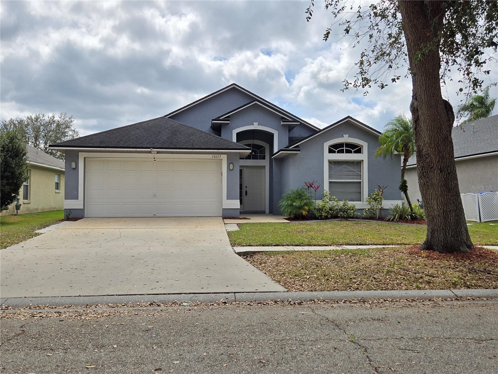 This Open and Spacious 4 BEDROOM, 2 BATH POOL HOME (with SOLAR PANELS & POOL SERVICE included) is located in the desirable and sought-after Lake St. Charles community. Beautiful interior architectural features include archways, niches and planter shelves, and you'll enjoy the nice, natural light during the day. The spacious Living and Dining Rooms overlook the peaceful lanai and pool. Eat-in Kitchen features ample storage, gas range, upgraded cabinets and countertops. Primary Bedroom has plenty of space and features a nice en suite with dual sinks, large walk-in shower, and walk-in closet. Nice Split Bedroom Plan features 2 bedrooms in the front of the home and 4th bedroom/den near the Primary. All solid surface flooring throughout. You will also enjoy the inside utility with washer/dryer included, as well as the spacious garage with built-in shelving. Lake St. Charles neighborhood features walking paths, park, community center with swimming pool and more! Very conveniently located near major commuter routes, restaurants, shopping and entertainment! Don't wait - schedule your tour of this great home today!