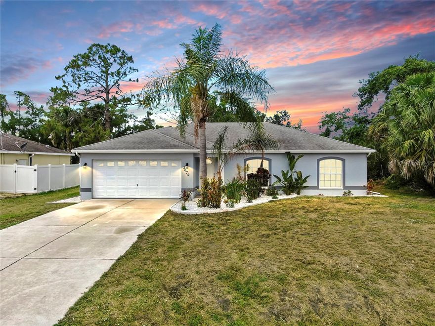 One or more photo(s) has been virtually staged. Beautifully refreshed 3-bed, 2-bath home for sale in North Port, FL and seller is willing to replace roof with the right offer! Perfectly situated on a peaceful canal with no neighbors on one side and no HOA or CDD fees. Inside, enjoy a bright, open layout with vaulted ceilings, luxury vinyl plank floors, and stylish stone countertops. Enjoy the ideal split-bedroom floor plan that provides comfort and separation for family or guests. Step outside to your screened-in patio and take in the tranquil view. The yard is beautifully enhanced with fresh landscaping and has plenty of space for entertaining, gardening, or even a future pool. No HOA or CDD fees! You're minutes from Warm Mineral Springs, Myakkahatchee Creek Environmental Park, the North Port Aquatic Center, and just a short drive to Venice Beach. Whether you're looking for a primary residence, seasonal home, or investment property, this North Port gem is move-in ready and waiting for you. Schedule your showing today!