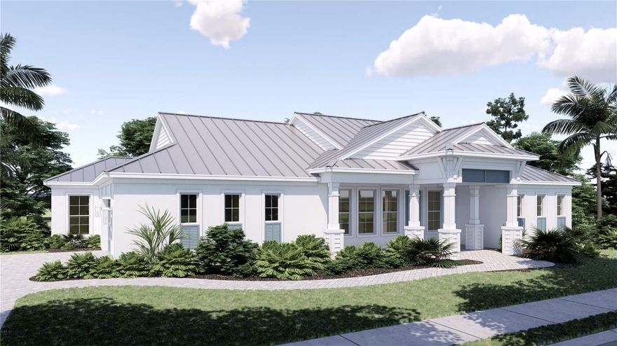 Pre-Construction. To be built. Modern Ranch-Style New Build by Yoder Homes.   Discover modern living at its finest in this stunning new construction home nestled in sought-after Ringling Park—just one block from the iconic Ringling Boulevard and minutes from downtown Sarasota and world-famous beaches. This thoughtfully designed 3-bedroom, 2-bath residence features a spacious Great Room with soaring 10-foot ceilings, perfect for both everyday living and entertaining. Enjoy seamless indoor-outdoor living with a caged pool and a grand covered entry that welcomes you home.  Crafted with quality and style in mind, the home includes impact-rated windows and doors, solid block construction, and a sleek, durable metal roof. Inside, you'll find elegant luxury flooring, gleaming Quartz countertops, and premium finishes including Kohler plumbing fixtures and a top-tier Thermador stainless steel appliance package.  The side-entry 2-car garage offers added curb appeal and convenience. Great opportunity to own a modern ranch in a prime Sarasota location—close to everything, yet tucked away in a quiet, established neighborhood.