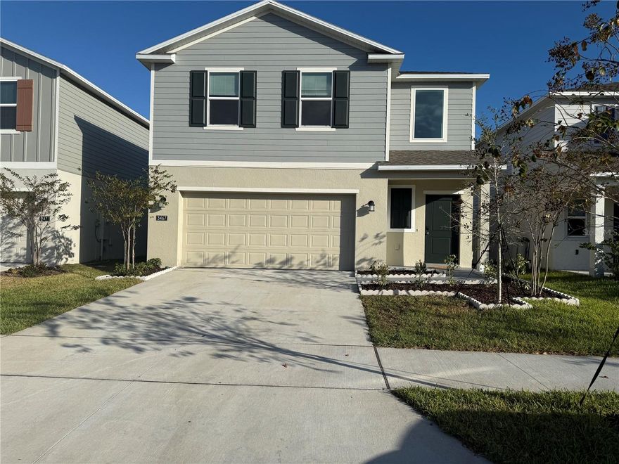 Welcome to this beautiful and spacious two-story single-family home in Lake Wales offering 4 bedrooms and 2.5 bathrooms with an open-concept main level that connects the kitchen, dining, and living areas. The kitchen features stainless steel appliances, a large island, pantry, and abundant cabinet space; all bedrooms and the laundry room are upstairs, including a generous primary suite with walk-in closet and a private bath with dual sinks and walk-in shower. Enjoy outdoor living in the fully fenced backyard ideal for relaxing or gatherings. Monthly rent includes high-speed 1.2-gig fiber internet. Community amenities include professional maintenance of common areas, a resort-style pool with clubhouse, fitness center, pickleball and basketball courts, neighborhood parks, and a baseball field. Additional highlights: tile on the main level, carpet upstairs, two-car garage, and energy-efficient features. Convenient location near shopping, dining, and major roads; vacant and ready for immediate move-in.