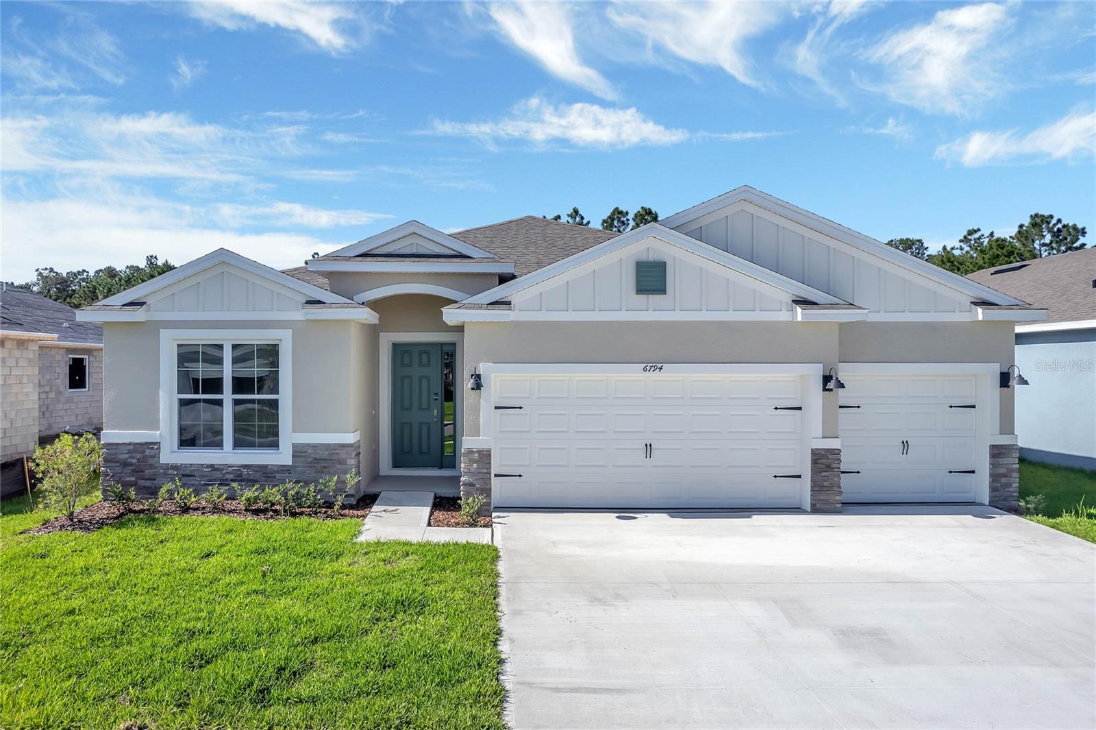 Under Construction. "Find all the space you need in our Destin floorplan in Kindred. This spacious all-concrete block construction single-family home features 4 bedrooms and 3 baths and 2,361 square feet.
As you enter the foyer, you are greeted with two bedrooms and a full bathroom. The well-appointed kitchen overlooks the dining room and features an island with bar seating, beautiful granite countertops and stainless-steel appliances. A versatile nook is located off the kitchen and can be adapted to fit your needs.
Enjoy views of the oversized lanai from the spacious great room. Bedroom one, located in the back of the home for privacy has an en suite bathroom with a double vanity and spacious walk in closet. Bedroom four is tucked into the opposite corner of the house and includes a third bathroom.
Like all homes in Kindred, the Destin includes a Home is Connected smart home technology package which allows you to control your home with your smart device while near or away.
*Photos are of similar model but not that of exact house. Pictures, photographs, colors, features, and sizes are for illustration purposes only and will vary from the homes as built. Home and community information including pricing, included features, terms, availability and amenities are subject to change and prior sale at any time without notice or obligation. Please note that no representations or warranties are made regarding school districts or school assignments; you should conduct your own investigation regarding current and future schools and school boundaries.*