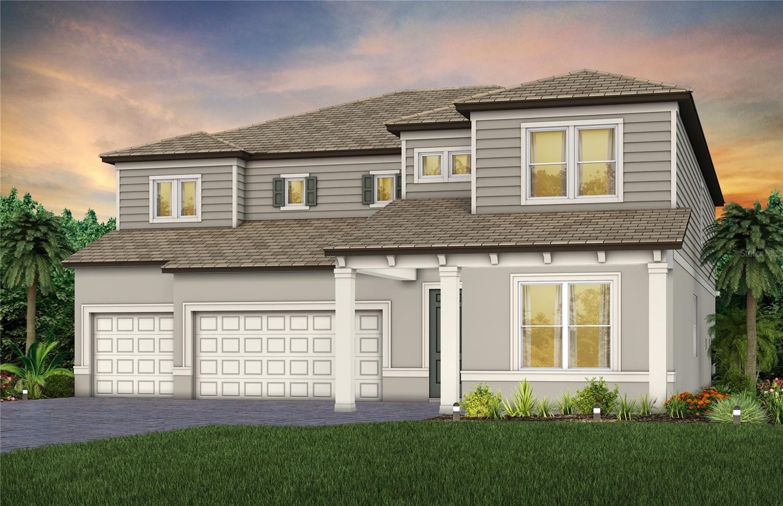 Under Construction. Pulte Homes is Now Selling in Two Rivers! Two Rivers is a master-planned community near Wesley Chapel that is enveloped by woodlands, grasslands, and waters. Amenities will include a clubhouse with a resort-style pool, fitness center, nature trails, parks, shared green spaces, and so much more.
This Roseland plan has all the upgraded finishes you've been looking for, featuring an open-concept home design. The gourmet kitchen showcases a large center island with a granite, single-bowl sink and an upgraded faucet, Whirlpool stainless steel appliances, including a stovetop with a range hood, dishwasher, built-in oven and microwave, stylish cabinets, and 3cm quartz countertops.
The bathrooms have matching cabinets and 3cm quartz countertops, and the Owner’s bath features a walk-in shower with heavy glass door and shower niche and dual sinks at the vanity. There is luxury vinyl plank flooring in the main living areas, 18”x36” tile flooring in the baths and laundry room, and stain-resistant carpet is in the bedrooms and game room.
This home makes great use of space with a gathering room open to the 2nd floor for an airy, open feel downstairs and a spacious lanai. There’s a designated dining room, a game room, an Owner’s retreat off the Owner’s suite and dual walk-in closets off the Owner’s bath, storage under the stairs, a versatile enclosed flex room, and a 3-car garage with epoxy flooring.
The laundry room is conveniently located on the 2nd floor and has a Maytag washer and dryer.
Additional features and upgrades include double doors at the entry, LED downlights in several areas of the home, faux wood blinds throughout, upgraded lighting and door hardware, 8’ interior doors on the 2nd floor, wine cave in the kitchen, pool bath, dropped tray ceiling in the owner’s suite, outdoor kitchen pre-plumb and a Smart Home technology package with a video doorbell.
Enjoy peace of mind with Pulte’s transferable, 10-year Limited Structural Warranty that covers materials and workmanship in the 1st year, workability of plumbing, electrical, HVAC, and other mechanical systems through the 2nd year, various types of water infiltration and internal leaks through the 5th year, and the structural integrity of the home through the 10th year. Plus, we’re currently offering limited-time incentives and below-market rates!