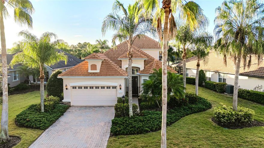 Welcome to this beautifully maintained four-bedroom, three-full bath home located in highly sought-after Lakewood Ranch Golf & Country Club a gated and maintenance free community.  Built in 2005, this residence features a desirable first-floor primary suite complete with dual sinks, a soaking tub, walk-in shower, walk in closet and 2 additional closets, all-new carpeting throughout.  The interior has been freshly painted, offering a light and inviting feel.  The light and bright kitchen showcases granite countertops, stainless appliances, and a charming breakfast nook, with sliders that open to a screened-in lanai and pool overlooking the golf course.  The living room is open to the kitchen with custom built-ins, new ceiling fan and lighting.  A beautiful formal dining room and open-concept layout create seamless flow between living spaces, completed by a convenient first-floor laundry.  In addition to the primary suite, the first floor offers a second bedroom and a full bath, ideal for guests or a home office space.  Upstairs, you'll find two additional bedrooms, a spacious bonus room, and a full bath, providing flexible living space for family or visitors.  This community also includes a beautiful community pool   Enjoy Florida living at its finest in this elegant golf course home with stunning views and timeless appeal in Lakewood Ranch Golf & Country Club.  Close to Sarasota and Tampa airport, Waterside Place, and Fine Dining.
