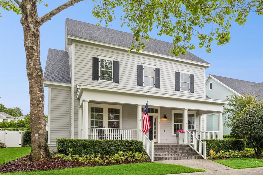 Situated on a charming tree lined street in the heart of Baldwin Park, this beautiful 4 bedroom, 3.5 bath home offers exceptional curb appeal, a wide inviting front porch, and a flexible layout, all within a short walk to the village center and just a short drive to Publix and Target. The exterior has been recently painted, enhancing the home’s classic style and overall presence.
 
The home features an open floor plan with updated luxury engineered hardwood flooring throughout the first floor, creating a comfortable and connected space for both everyday living and entertaining. The spacious kitchen opens to the family room and is appointed with leathered quartzite countertops, a large island, subway tile backsplash, brand new wine/beverage fridge, walk in pantry, and convenient access to the laundry room. A generous eat in area provides additional space for dining and gathering, making it easy to accommodate both everyday meals and larger get togethers.
 
The first floor includes the primary suite along with two well positioned flex spaces that can easily serve as a home office, study, playroom, or additional living area, offering versatility to suit a variety of needs.
 
The primary suite features high ceilings, a spa style bath with updated quartzite countertops, a large soaking tub separate from the shower, and a custom walk in closet with ample storage space. Updated vanities in all bathrooms add a cohesive, modern touch throughout the home. Upstairs, a generous loft provides additional living space, accompanied by three bedrooms, including two connected by a Jack and Jill bath and a third with its own en suite, making it well suited for guests or a secondary primary option.
 
The covered back porch overlooks a private backyard with mature hedges and a vinyl fence, offering both privacy and a comfortable setting for relaxing, entertaining, or outdoor activities.