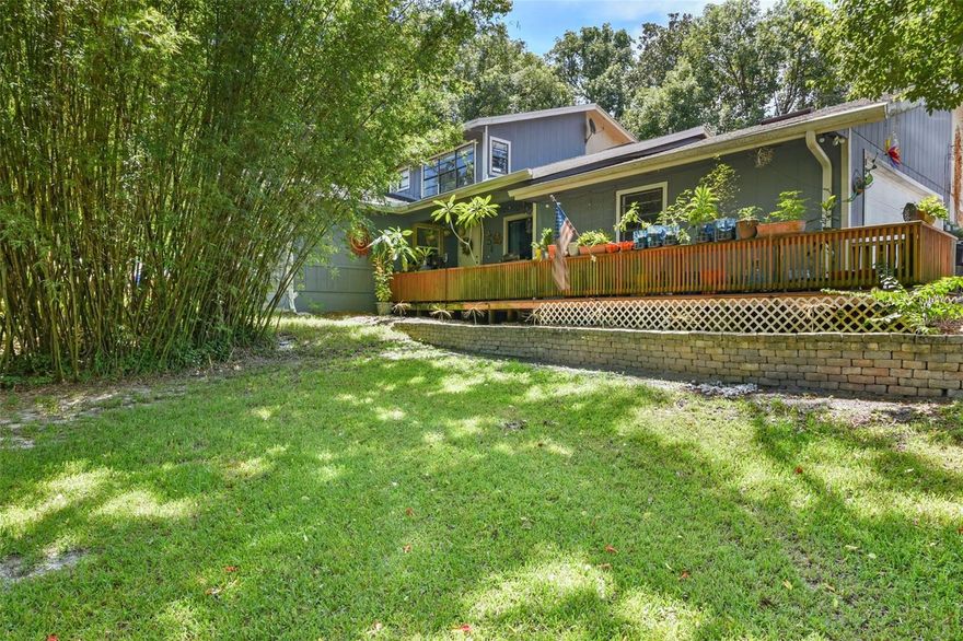 Great opportunity for first-time home buyers or snow-birds escaping the winter! Sellers are motivated and looking for offers. 3 bedrooms, 2 full baths well maintained 1590 sq. ft. 1/2 duplex home on oversized lot facing a quiet cul-de-sac lot and backs up to woods. 3rd bedroom upstairs and can be used as home office. Solid block wall separates the 2 units for sound proofing. Updates include newer and maintained AC, new Hot water heater 2025, new roof 2020, new double door refrigerator, newer disposal, dishwasher, microwave above stove with oven, all ceiling fans included and has fireplace. There is No homeowners association with low utilities - water bill averages only $35 monthly, with a private septic system and the property has been grandfathered in for when city offers sewer for hook up in the future. Newly paved driveway with additional parking available in cul-de-sac if needed. Centrally located between beaches and theme parks and close to shopping, restaurants, St Johns River and Blue Springs.