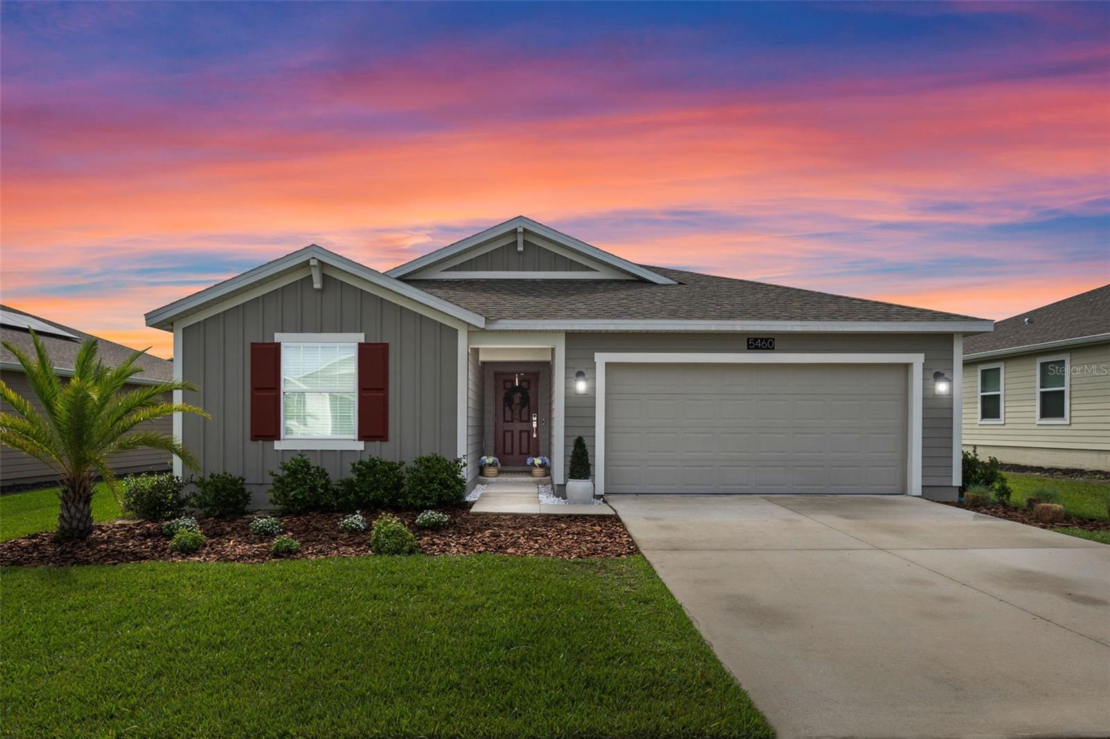 Welcome to 5460 Limestone, a beautifully crafted home that combines spacious living, thoughtful design, and an unbeatable location in one of Central Florida's most desirable communities, Stoneybrook Hills. Set on a Premium Conservation Lot, this property offers enhanced privacy, extra yard space, and a stunning paver patio overlooking a tranquil pond and wooded conservation area that is perfect for relaxing or entertaining. Inside, the home features a desirable open-concept floor plan with three of the four bedrooms located towards the front of the home with a great sized full bathroom. The kitchen is a true showpiece, offering ample counter space, modern appliances, and a seamless flow into the dining and living areas, ideal for family gatherings and social occasions. towards the back of the home, the Master Bedroom overlooks the backyard onto the Pond and Conservation area with No Rear Neighbors! The Master Bathroom has an oversized vanity with plenty of counter space and his and hers sinks. The master bathroom also features a walk in shower and walk in closet. This 2021 built home has all the modern features for piece of mind that include, Ring Video Doorbell, Keyless entry, Whole home Wifi that has no dead spots, and leased solar panels that make the energy bill only $60 average a month! The neighborhood offers great HOA amenities, including a community pool, playground, court yards, fitness center and walking paths adding even more value to your lifestyle. Conveniently located just minutes from the shops and restaurants of historic downtown Mount Dora! Call Today to schedule your private showing and see why this home should be yours!