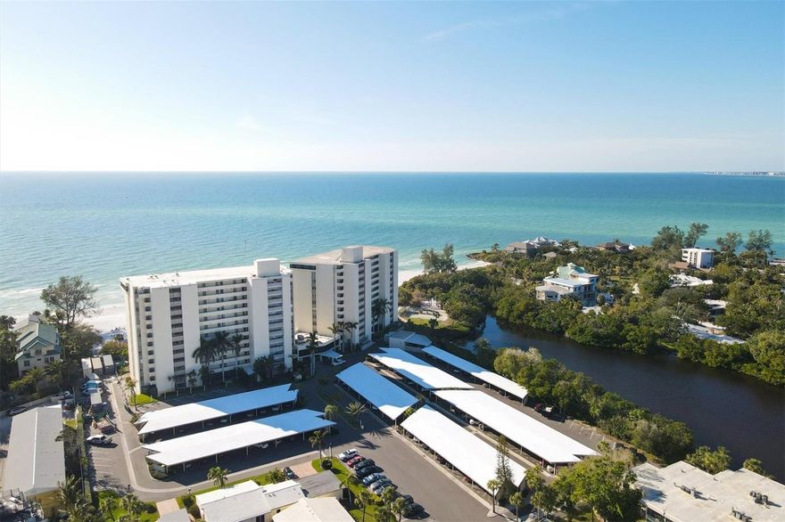 Looking for the perfect vacation get-a-way with expansive views of the Gulf of Mexico? Do you long to fall asleep to the sounds of the surf? Look no further than this stunningly remodeled 2 bed, 2 bath condo in the Whispering Sands Community. This wonderful 55+ community offers you the convenience of village living but is very peaceful and private at the same time. Leave the hustle and bustle of life behind. As you exit the elevator to your floor, you will be surrounded by gorgeous views of the village, the bay and the gulf! Once inside, you will have full Gulf views from just about every room. All tile through-out, the main living area is well outfitted with comfortable seating, a custom-built cabinet housing a fireplace and large screen TV, great for movie night! There is dining for six or more with elegant custom lighting, and a breakfast bar with seating for four. The kitchen is a cook's dream featuring Quartz counters, high-gloss cabinets, newer appliances and additional eating space. The primary suite offers a king bed, and a walk-in closet. The primary bath has dual sinks and a lovely custom shower. The guest bedroom has a Queen bed, and there is a beautiful guest bath. Both the main living area and the primary bedroom feature sliders out to the patio, overlooking the azure water of the Gulf, where you can sip your morning coffee, or take in a fabulous sunset! Not only do you have 800 waterfront feet of private beach, but you also have your choice of two sparkling heated swimming pools, one on the beach and one overlooking a peaceful lagoon. This immaculately maintained community has it all, you have a Tiki Hut on the beach, outdoor grills, shuffleboard, a clubhouse with full kitchen and a fitness room. Just MINUTES to SIESTA KEY VILLAGE, take the private gate, located just behind Davidson's Drugs, to the Village for all your shopping and dining needs. Don't wait to reserve this amazing rental, available for longer term rentals as well as short term. Welcome to paradise! (Booked January through end of March 2026)