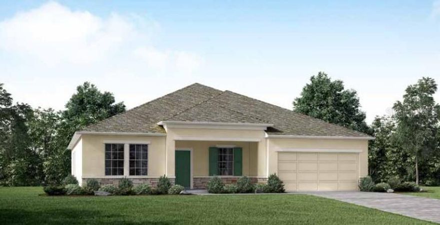 Pre-Construction. To be built. Fall in love with The Wilmington, a thoughtfully designed home that perfectly blends style, comfort, and coastal living in beautiful Smyrna Beach, Florida. The west-facing homesite features a massive front porch ideal for watching sunsets, while the rear faces east to capture the refreshing Atlantic sea breezes. A welcoming exterior boasts a stone accent, professional landscaping with irrigation, architectural shingles, and hurricane shutters, setting the stage for a home built with attention to detail.

Step inside to an open foyer with 9’4” ceilings that enhance the sense of space. The foyer opens to an oversized flex area, perfect for a formal dining room, office, or study, which flows seamlessly into the bright great room. Horizontal cordless blinds add a modern touch, and sliding glass doors extend the living space to the rear patio, connecting indoor and outdoor living.

The chef-inspired kitchen features upgraded cabinets, granite countertops, and a large island, complemented by an open dining area for casual meals or entertaining. The split-bedroom layout ensures privacy, with the primary suite serving as a tranquil retreat. It includes a tray ceiling, large walk-in closet, and spa-inspired bath with a walk-in shower with enclosure, dual sinks, and optional door. Secondary bathrooms feature a tile tub/shower, while ceramic tile flooring flows throughout the main areas and bedrooms are carpeted for comfort.

Additional highlights include a spacious 2-car garage with dedicated workshop space, perfect for projects or storing toys, along with smart home features such as a Ring Video Doorbell, Smart Thermostat, Keyless Entry Smart Door Lock, and Deako Switches.

Living in The Wilmington offers a relaxed coastal lifestyle with easy access to Smyrna Beach and Port Orange Beach for swimming, fishing, shark tooth hunting, boating, biking, or spotting dolphins from the pier. For added convenience, Deland is just 30 minutes away, providing nightlife, shopping, and cultural experiences—the ideal balance of serene beach living and nearby city energy.

The Wilmington is more than a home—it’s a lifestyle designed for comfortable living, effortless entertaining, and enjoying the best of New Smyrna Beach inside and out.