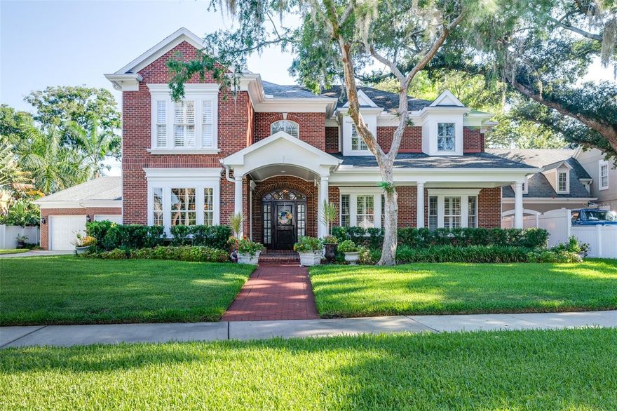 Introducing a truly remarkable home in the highly sought-after Beach Park neighborhood of South Tampa. This gracious brick residence sits on a large lot measuring 107 x 151, providing ample space for various outdoor activities. For all of you pickleball enthusiasts, there is even room to add a pickleball court! Step inside and be captivated by the fantastic floor plan, designed with entertaining in mind. The first floor boasts separate living, dining, and family rooms, offering plenty of space for gatherings and relaxation. The kitchen is a true showstopper, featuring beautiful, rich, dark wood cabinetry, stunning granite countertops, and top-of-the-line appliances. Adjacent to the kitchen, you'll find a spacious breakfast room, perfect for enjoying meals with family. Additionally, there is a Butler's pantry, adding both style and functionality to the home.  The breakfast room area overlooks a beautiful back porch and a refreshing pool, creating a serene and inviting atmosphere. On the first floor, you'll also discover a desirable main floor primary suite, complete with an ajacenct study for added convenience. The primary suite offers a tranquil view of the backyard and boasts two walk-in closets and a spacious master bathroom, providing the perfect retreat after a long day. Venturing to the second floor, you'll find four bedrooms all with en-suite bathrooms, offering ample space for family, guests, or even a home office. There is also a versatile bonus space that can be transformed into another bedroom, theater room, office, or anything your heart desires. Additionally, the second floor features a generously sized laundry room, ensuring ease and convenience for the entire household. Beyond the confines of this exquisite home, you'll find yourself situated on a quiet cul-de-sac street, in a fantastic neighborhood with sidewalks on both sides of the street. It is the ideal place to stroll or take a bike ride! The location is ideal, with proximity to Tampa International Airport, International Mall, downtown Tampa, Raymond James Stadium and a myriad of shopping and dining opportunities. Don't miss this incredible opportunity to live in a home that combines both luxury and ample space in an amazing location. Contact us now to schedule a viewing and make this dream home yours.