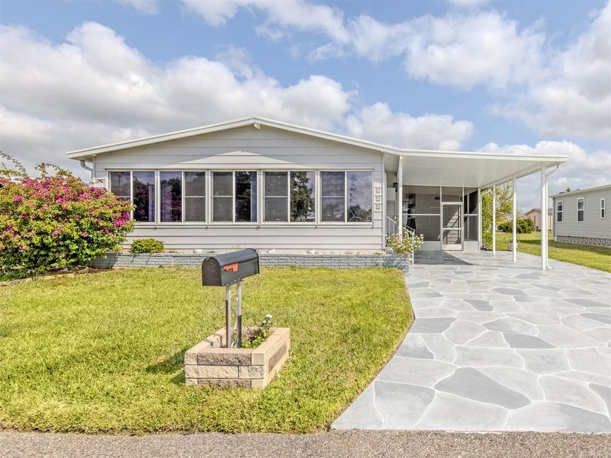 Well-maintained home located in an award-winning 55+ community in North Port.  Land-owned, pet friendly. Nice and bright 2 bedrooms 2 bathrooms.  Ready for you to move in. large living room, Front lanai has air condition tile flooring nice view to enjoy your coffee in the morning and relax in the evening.  Large Porch with screen and title floor to enjoy the family, and friends. Both bedrooms have walk-in closets. New Roof 2024. New appliances 2025, Both bathroom updates, Lots of updates.  Nice and Big workshop 14x18 for your hobbies, all the tools, or extra storage.  Residents have access to a marina with Gulf access, community has a heated pool, spa, tennis and pickleball courts, fitness center, clubhouse, bocce shuffleboard.   It is an ideal place to relax and enjoy the best of Florida living. The community also offers a variety of social activities. Conveniently located near shopping, restaurants, medical centers, nature trails, Beach, and farmers markets.