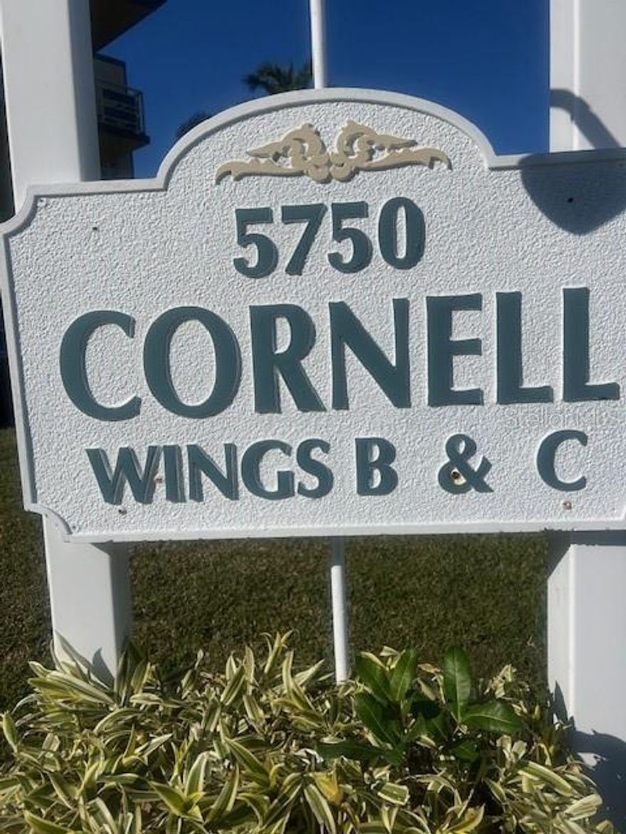 This condominium has plenty of room and lots to enjoy. It is a two bedroom two bath corner unit on the top floor of Cornell and could be just what you are looking for. Both bedrooms have walk in closets. The master bedroom also has a walk in shower. The second bedroom has its own exterior door for private entrance to that bedroom. There are many upgrades including a new HVAC, windows, storm door and the building has a new roof. This is an end unit, so you basically get a front door balcony to enjoy, plus extra windows in the living room. Carport #45 will help protect your vehicle from the Florida sun. Monthly fees include cable TV, internet, gas, sewer, and water, as well as exterior maintenance of the building and grounds. Enjoy the two clubhouses, six pools, fitness centers and all the social activity and clubs that make Five towns fun and vibrant for all who live here. This is a beautiful community and is conveniently located close to shopping, restaurants, medical faculties, and both our gulf beaches and downtown St. Petersburg. Major roads and neighboring cities are quickly accessible for all your needs. Come and find out what Home Sweet Home is all about.