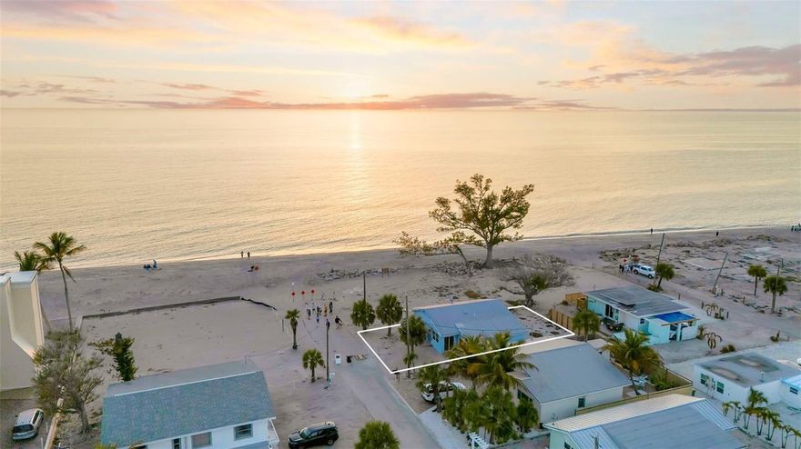 Located on Manasota Key, this property offers a rare chance to secure a true Old Florida beach location and reimagine it into your ideal coastal retreat. Tucked within one of the area’s most charming and laid-back barrier island communities, the setting is defined by walkability, natural beauty, and immediate access to the Gulf. Step out your front door and onto the sand for morning walks along the shoreline, afternoons by the water, and sunsets that define life on the key. The existing residence offers a clear starting point for customization. Buyers have the flexibility to restore a charming beach cottage, elevate and redesign, or build new to create a custom coastal residence that maximizes this exceptional location. Just over the bridge, historic Dearborn Street in Englewood offers a vibrant yet relaxed atmosphere with locally loved restaurants, boutiques, farmers markets, and community events that capture the character and charm of Old Florida living. Whether you envision a personal beach getaway, investment property, or a fresh start with new construction, this property delivers the ultimate opportunity to design your vision in one of Englewood’s most sought-after beachside settings.