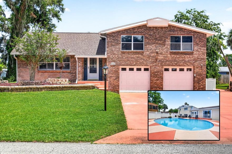 Located in the heart of South Daytona, this spacious multi-level pool home offers room to live, work, relax, and entertain. Set on a generous lot with no HOA, this property provides plenty of space for RVs, boats, jet skis, and all your Florida lifestyle toys. The extended driveway offers ample parking and added convenience for guests or multiple drivers. The upper level features three bedrooms, including a primary en-suite with spiral staircase and a large walk-in closet and beautifully remodeled bathroom, plus two spacious guest bedrooms and an additional remodeled full bath. The main level offers a comfortable living room, kitchen, dining area, and a versatile flex room with French doors leading directly to the outdoor pool deck--ideal for a home office, game room, gym, or creative space. The ground level adds even more flexibility with a den/family room featuring a fireplace, a full bathroom, laundry area.area, and a 4th bedroom complete with a kitchenette and private entrance!

Outdoor living shines with a spacious pool deck, fenced backyard, 1.5-car garage, detached block shed, and additional storage beneath the backyard "tree house." Major updates include a brand-new roof, updated electrical panel, interior and exterior paint, and replaced A/C, water heater, garage doors, and resurfaced pool all within the last five years. Conveniently close to shopping, schools, major roadways, dining, and the beach, this South Daytona pool home offers space, updates, flexibility, and a convenient Central Florida location.