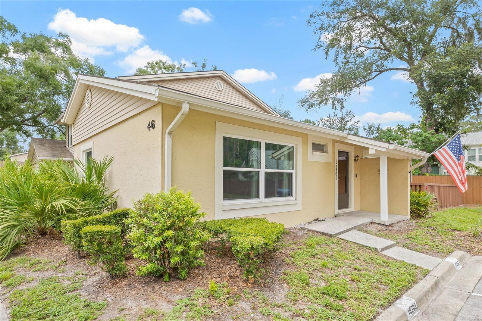 Beautiful 2-bedroom townhome located in the highly desirable Lake Forest community. This home has been meticulously maintained and features an updated kitchen (2019) with granite countertops and ample cabinet space. The bedrooms are fitted with newer vinyl plank flooring (2021). The rooms have been freshly painted with Home Depot Premier paint. The bathroom was also updated in 2021, complete with granite counters. Additionally, the HVAC system was replaced in 2019, and a new tankless water heater was installed in 2024. In 2017, the windows and the front door were replaced. The Roof is METAL and has a life span of 40+ years and the HOA takes care of ROOF replacements. You will love the large inside laundry room with layers of shelves for extra storage. The property includes an added Florida room (heated and cooled) that was built in 2019, offering an additional 265 square feet of versatile space, ideal for a home office, playroom, or extra living area. Relax and unwind in the evenings on your fully fenced patio, which features new concrete pavers laid in 2019, and a storage shed (craftsman) to store your outdoor supplies or other fun things. The owner is leaving behind an outdoor chest, barstools, desk, dressers, patio chairs, table, and a new RING Video Doorbell Pro and two RING Floodlight Cameras for convenience. This is a perfect outdoor space for both peace and entertaining. There are no CDD fees, and the monthly HOA fee is low. The Lake Forest Community boasts a wealth of fantastic amenities, including tennis courts, a clubhouse, a library, a playground, walking trails, a swimming pool, and pickleball courts—ideal for an active lifestyle. Located just minutes away from Moffitt Cancer Center, VA Hospital, University of South Florida, and easy access to shopping, walking trails, restaurants, and entertainment, you’ll never be far from what you need. MacDill AF Base, Tampa International Airport, and Downtown Tampa are less than 30 minutes south. Enjoy quick access to the interstate, making trips to downtown Tampa and South Tampa a breeze. The Homeowners Association (HOA) offers excellent value, covering exterior maintenance, landscaping, the roof, and wood fence so you can spend more time enjoying your home and community. Whether you’re a first-time homebuyer, downsizing, or looking for a perfect vacation retreat, this townhome offers everything you need and more. Don’t miss out on this incredible opportunity!