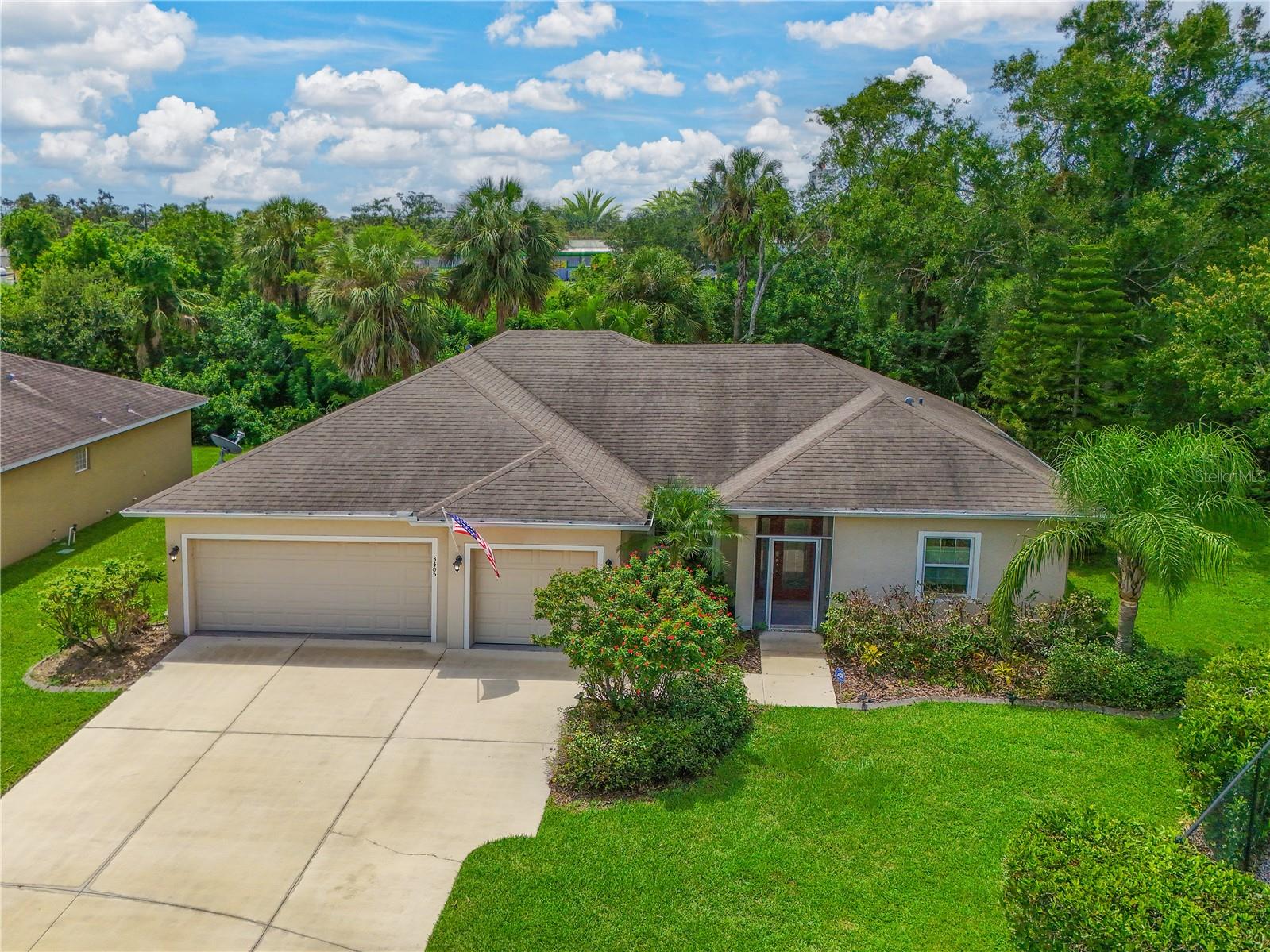 One or more photo(s) has been virtually staged. Welcome to this beautifully upgraded 3-bedroom, 2-bath home situated on a premium lot with no neighbors to the right or rear. This home offers both tranquility and convenience—making it the perfect Florida retreat or year-round residence. Step inside to find an upgraded eat-in kitchen with a cozy breakfast nook, 42” soft-close wood cabinets, GE Energy Star appliances, Corian countertops, a walk-in pantry, and a breakfast bar—ideal for casual dining or entertaining. The spacious split-bedroom floor plan offers vinyl wood flooring throughout, crown molding, custom lighting, ceiling fans, thermal windows, and an in-wall pest control system for year-round comfort. The primary suite features a walk-in closet, built-in vanity, and a luxurious bath with a soaking tub and separate shower. Additional highlights include a great room, a leaded glass entry door, and a screened entryway. Outdoors, enjoy lush landscaping with decorative curbing, sprinkler system, brick paver outdoor patio, fire pit, and complete privacy on your screened lanai overlooking serene preserve views. Perfectly positioned near I-75, top-rated schools, shopping, dining, and just a short drive to the sugar-sand beaches of Anna Maria Island.