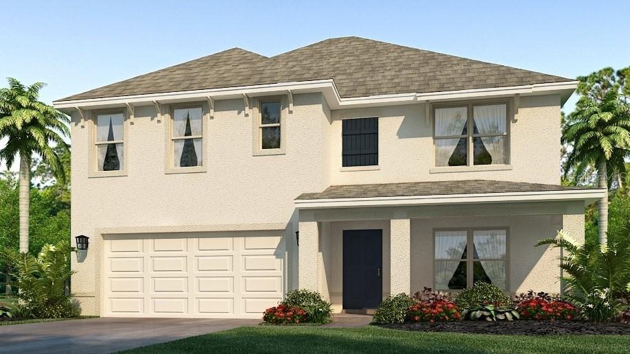 Under Construction. Receive up to $25,000 towards closing cost and special interest rates with our preferred lender NOW until August 31st. This two-story, all concrete block constructed home has a large open-concept downstairs with a kitchen overlooking the living and dining room. The kitchen comes equipped with a refrigerator, electric range, microwave and built-in dishwasher. The first floor also features a flex room that provides an area for work or for play, a bedroom, full bathroom, and an outdoor patio. The second floor includes an expansive Bedroom 1, three additional bedrooms that surround a second living area, a third full bathroom, and a laundry room equipped with a washer and dryer. Pictures, photographs, colors, features, and sizes are for illustration purposes only and will vary from the homes as built. Home and community information including pricing, included features, terms and availability. Future Amenity Center to include Clubhouse, Resort Pool, Splash Pad, Playground, Play Lawn, Dog Park and Cable.