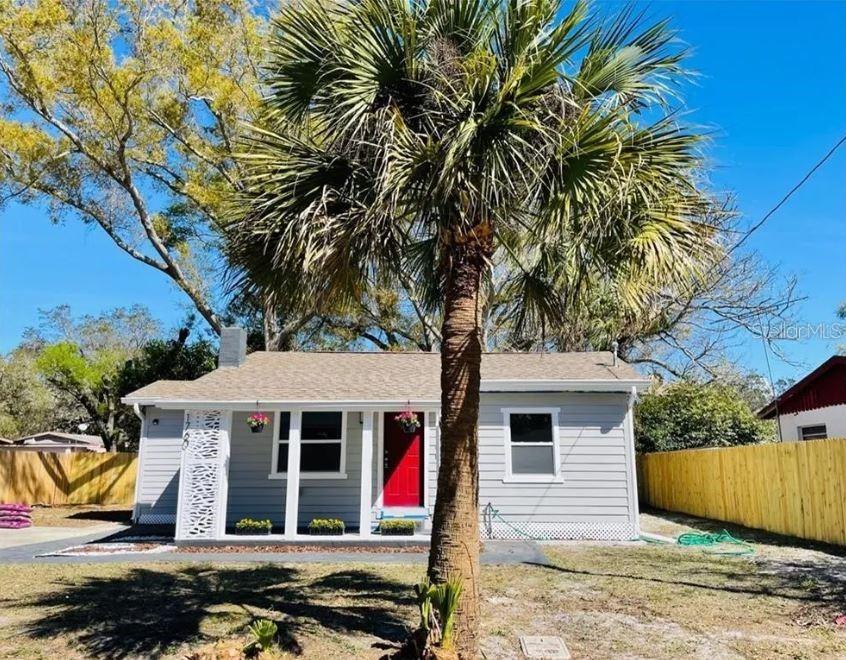 Captivating Gulfport Single-Family – Newly Updated with Outstanding Features
This captivating single-family home, combines charm with modern upgrades just minutes from Gulfport Pier, Downtown St. Pete, and an array of shops, dining, and entertainment. Compact in size, 555 sq. ft. yet rich with outstanding features, this residence offers curb appeal, thoughtful renovations, and the peace of mind of being outside a flood zone—no flood insurance required! Inside, the light-filled great room opens to a cheerful kitchen with wood cabinets with crown molding, Quartz countertops, tile backsplash, and Samsung stainless steel appliances, including a French door refrigerator, microwave, and range. A window over the sink frames the view of the private backyard.
The cozy bedroom includes a standard closet, while the updated bath is highlighted by a barn-door entry, tiled tub/shower combo, and vanity. A separate laundry room with washer and dryer adds convenience. Outdoors, enjoy a welcoming front porch, a parking pad perfect for a boat or firepit setup, and a fenced backyard with patio space for entertaining. With impact windows (2021), a newer A/C (2020), updated electric, plumbing, and sewer line, this home delivers both style and reliability. Whether you’re seeking a Gulfport retreat or a cozy year-round residence, this property is a rare find with exceptional features in an unbeatable location.