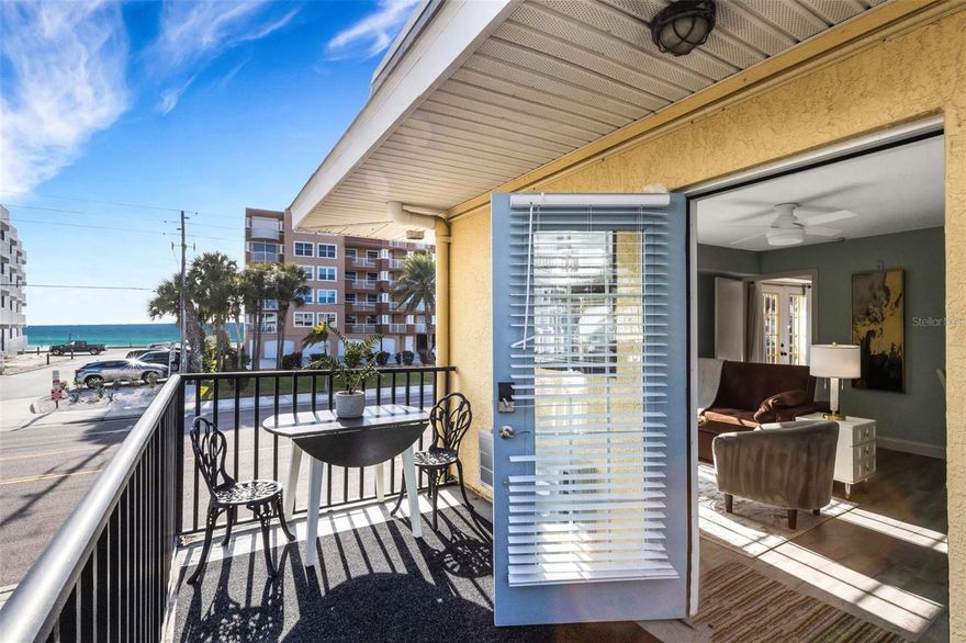 HIGHLIGHTS: Beach Views | 2nd Floor Unit | Income-Producing Short-Term Rental | No Water Intrusion / Hurricane Damage — Experience true Gulf living or outstanding rental potential with this beautifully updated 1BR/1Bath second floor (of 2 floors) condo — the only unit in the complex with a Gulf / beach view! Enjoy the sights and sounds of the beach right from your balcony and interior, offering the relaxing coastal lifestyle buyers dream of and renters actively seek out.

The unit is in excellent condition with updated finishes, newer appliances, and thoughtful improvements that make it turnkey and attractive for both personal use and short-term rental guests. Great investment, making this an ideal income property with strong vacation appeal and reliable demand in a highly desirable Redington Beach location. 

With its rare water view, upgraded interior, and proven short-term rental potential, this condo stands above the interior non-view units and represents a premium opportunity for investors and beach-lovers alike!