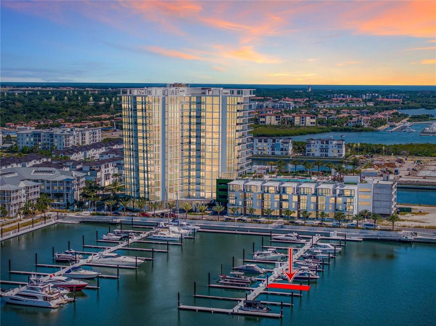 THIS IS YOUR CHANCE to Own one of only a few Boat Slips that will be available for all of the Exclusive Marina Pointe owners! 40' Boat Slip with Water and Electricity to the slip in the most sought after LOCATION, LOCATION, LOCATION!! Marina Pointe is one of the premier waterfront new construction buildings in Tampa with true waterfront and a working Marina and Harbormaster. An amazing investment for personal use or to rent for income. The location of the slip itself is also prime offering both protection and incredibly easy access in and out of the harbor just a few slips in within the first protected row as marked on the photographs. The competition for Boat Slips as Buildings 2 and 3 Complete will become harder to find as the buildings fill with residents and will likely be scarcely available for purchase. Marina Pointe Boat Slips are available to purchase or rent for Existing Residents (Owners and Tenants) of Marina Pointe or Buyers purchasing or leasing a current unit available in Building 1 or for any New Pre Construction Buyers for Buildings 2 or 3. This is your chance to get in before there are no slips to be had in this prime waterfront community with amazing boating access to open water! If you already live here you know how amazing the location is and the prime opportunity to own one of Tampa's Best! If you are considering purchasing a new pre construction unit in one of the new towers you will be amazed by the elegance, and amenities that Marina Pointe has to offer! Unbelievable views, unobstructed sunrises and sunsets, incredible access to open water and all the boating venues, restaurants and bars. Just pull up and enjoy an evening of entertainment, dining and fun!
