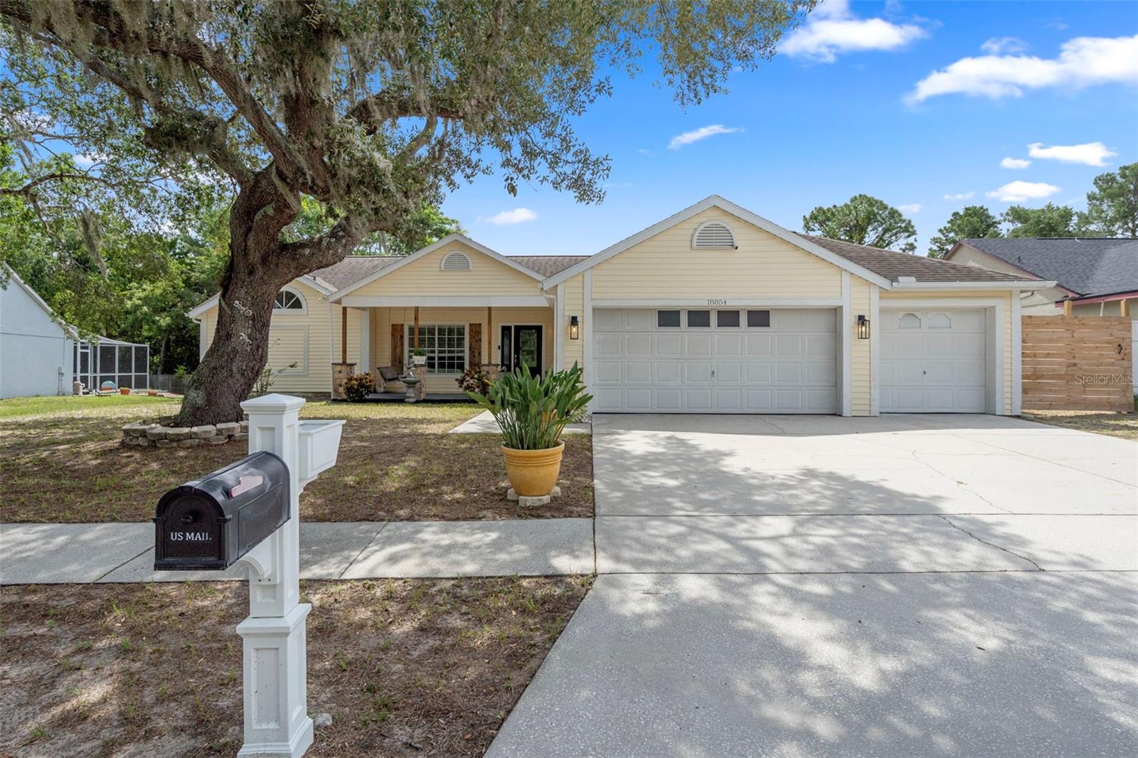 Discover your own slice of Florida paradise with this beautifully maintained 3-bedroom, 2-bath, 3-car garage pool home—complete with a covered lanai for shaded relaxation and an oversized 18x33 Trex deck for entertaining or soaking up the sun.
Inside, the home features luxury vinyl plank flooring throughout, while the light and bright kitchen boasts granite countertops, white cabinetry, and a brand-new stainless refrigerator. Both the primary and guest bathrooms have been recently updated with tasteful finishes.
The primary suite stretches the entire length of the home and offers true retreat vibes, featuring real oak wood flooring, a garden tub, separate shower, private commode, dual closets (including a walk-in), and deck views that invite you to unwind.
Enjoy year-round comfort and efficiency with R30 insulation added in 2023, HVAC system with UV light, and new front and back doors installed in 2025. The pool deck pavers were updated in 2020, and there’s even a 12x24 shed for additional storage.
But the crown jewel? Your very own backyard orchard! Step outside and harvest from 3 grapevines producing juicy grapes, 3 fig trees, a cumquat tree, pear tree,& prolific peach tree yielding 100+ peaches, 1 olive tree, and thriving little pineapple patch
This unique, fruit-filled oasis offers Florida living at its finest—without the restrictions of an HOA. Whether you're a gardener, entertainer, or someone who just enjoys nature and privacy, this home checks every box. NOT in flood zone - property remained high & dry in all recent storms.