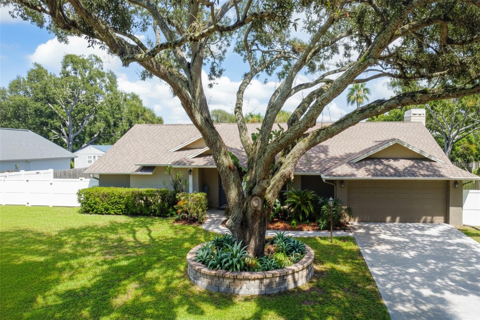 Sure to please, 4 bedroom, 2 bathroom home with 2,261 square feet of living space and a beautiful, screened lanai and saltwater pool. Do not wait to make this your own. Long time owners have lavished this house and property with love and careful maintenance. Roof was replaced in 2023. Pavers enhance the lanai and pool deck and extend around the home on the Southside. Fenced rear yard has lush landscaping and large storage shed. Formal living room and dining rooms greet you from the front door. Living room has newer thermal paned, sliding glass doors to the lanai. Specious family room has high ceilings, and a wood burning fireplace with attractive stone accents. Kitchen is a central, command area with a breakfast bar and adjacent breakfast nook. There are 3 guest bedrooms and a pool bathroom off the family room. Split bedroom plan allows for a private, primary suite off the formal living room. This also has thermal paned, sliding glass doors to the lanai and pool. Walk-in closet and bathroom with a tub and separate shower. Ideal, inside laundry room has an adjacent pantry and door to the large, 2 car garage. Newer garage door opener with remotes. There are 3 set of sliding glass doors to the screened, 37X10 lanai. This neighborhood is a quiet street of attractive, well-kept homes. Convenient to shopping and access to all roads for commuters to MacDill AFB, I75, Selmon Expressway, Tampa, Plant City and Gulf beaches. Nearby highly rated Bloomingdale High School. NO CDD or HOA fees. Come claim this lovely home today.