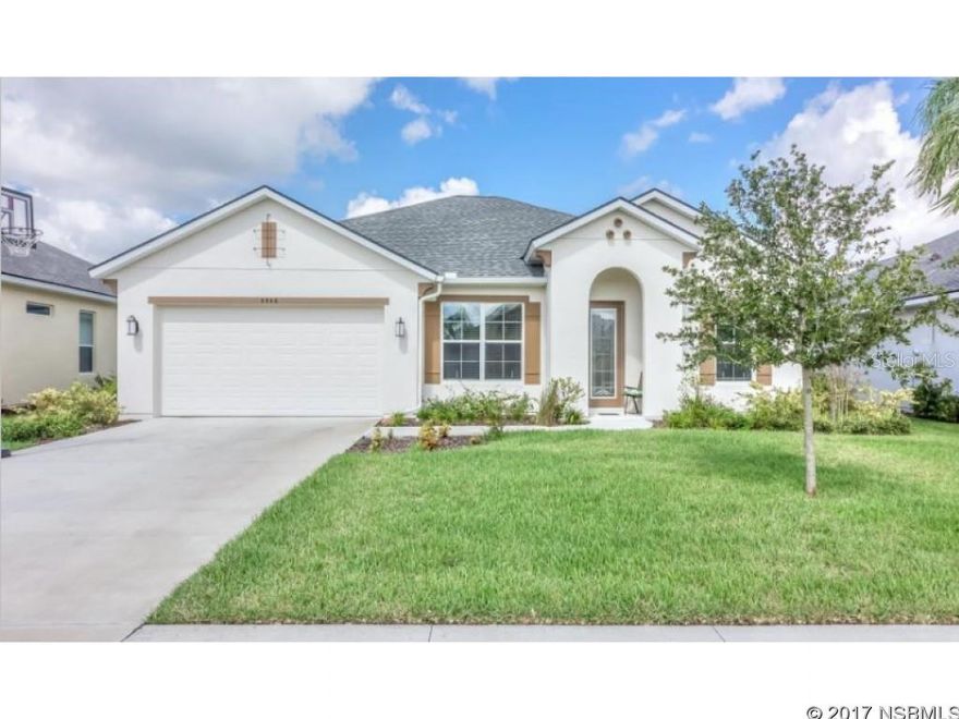 Gorgeous NEWER home in the desirable neighborhood of Waters Edge located in an EXCELLENT school district. This 4 bedroom, 2 bath home is located on a dead-end street in the new section of the neighborhood. This lakefront home has so much to offer; GRANITE countertops with an OVERSIZED ISLAND, great for entertaining, separate dining room, Sliders from the living room with spectacular water views, Tile throughout the living area, Volume ceilings, Faux wood blinds, NEWER SS Appliances (still under warranty, NEWER Washer & Dryer, Screened-in enclosure, Seamless Gutters, extra cabinetry in laundry, Security System, TERMITE BOND-transferrable, pull down stairs in garage for additional storage & 2 ft deeper in garage. Walking distance to the PARK, tennis & basketball courts & playgrounds.