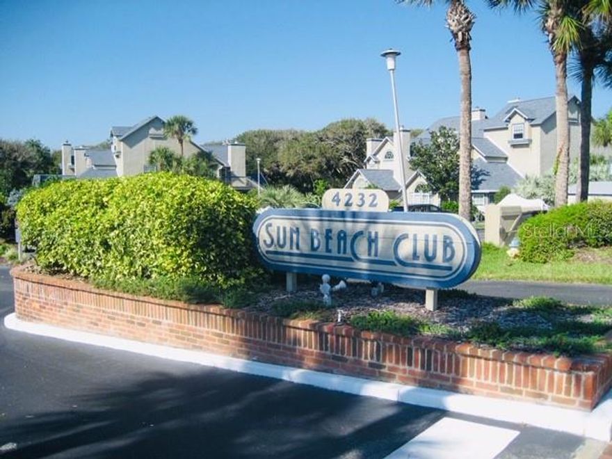 LOOK NO FURTHER! Enjoy a Carefree New Smyrna Beach Lifestyle at Sun Beach Club with just  a short walk to No Drive Beach.
Amazing Opportunity for a 1st Floor, Fully Furnished Unit "NO STAIRS" Nestled in a Tropical & Private Paradise. You will have Peace & Serenity from your Patio with ocean breezes while sipping on your favorite beverage. This Immaculate, Bright & Open Floor Plan Features: Cathedral Ceilings with a Cozy Fireplace, Hurricane Impact Windows & Doors, Outdoor Storage, Master Bath Complete Renovation 2015, Interior Painted 2015, Newer King Size Bed & Twin Beds, Curtains & Computer Desk. Updated Kitchen Features: Newer Quartz Countertops, tile backsplash, pendent & light fixtures, Kohler 50/50 sink & faucet, Bosch Dishwasher & Garbage Disposal. Living/Dining Room Features: Newer 32" TV, Sleeper Sofa with coffee table & end tables, Southern Trends Home Credenza & So Much More! You Will Realize Your Search has Ended!  What More Could You Ask For?!
Heated Pool & Hot Tub Steps Away & Pet Friendly Too! (All information is assumed to be accurate, but not guaranteed) ;Water: City